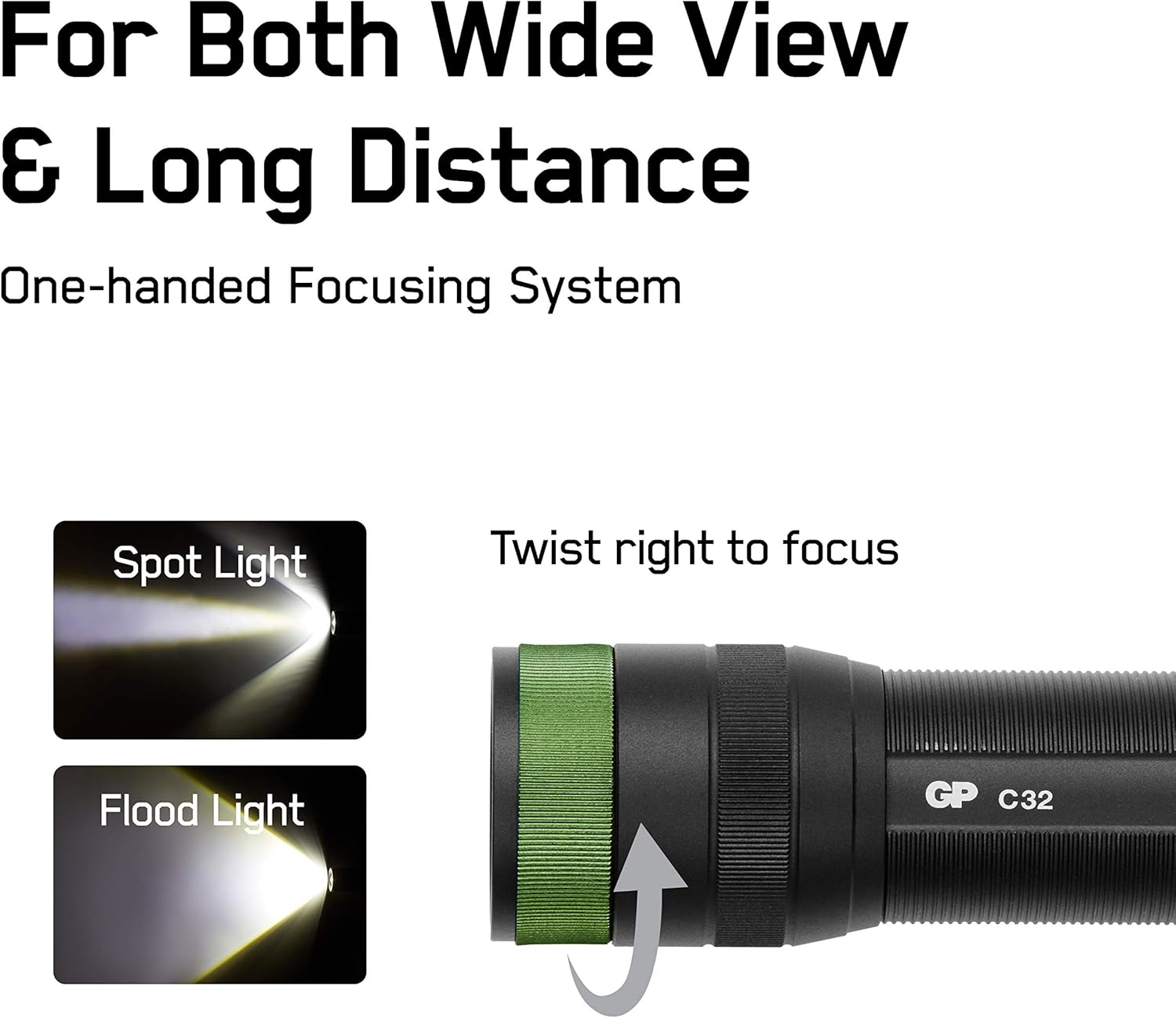 GP Batteries Discovery 300 Lumen LED Torch, Black image number 4