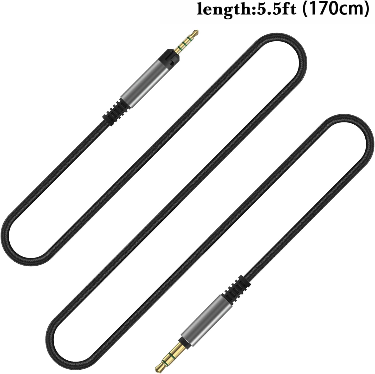 Audio Cable for ATH Ath-M70X Ath-M60X Ath-M50X ATH-M50 Ath-M40X ATH-M40 Headphones, 2.5Mm TRRS to TRS Replacement Aux Cord (5.6 Ft/1.7 M) image number 1