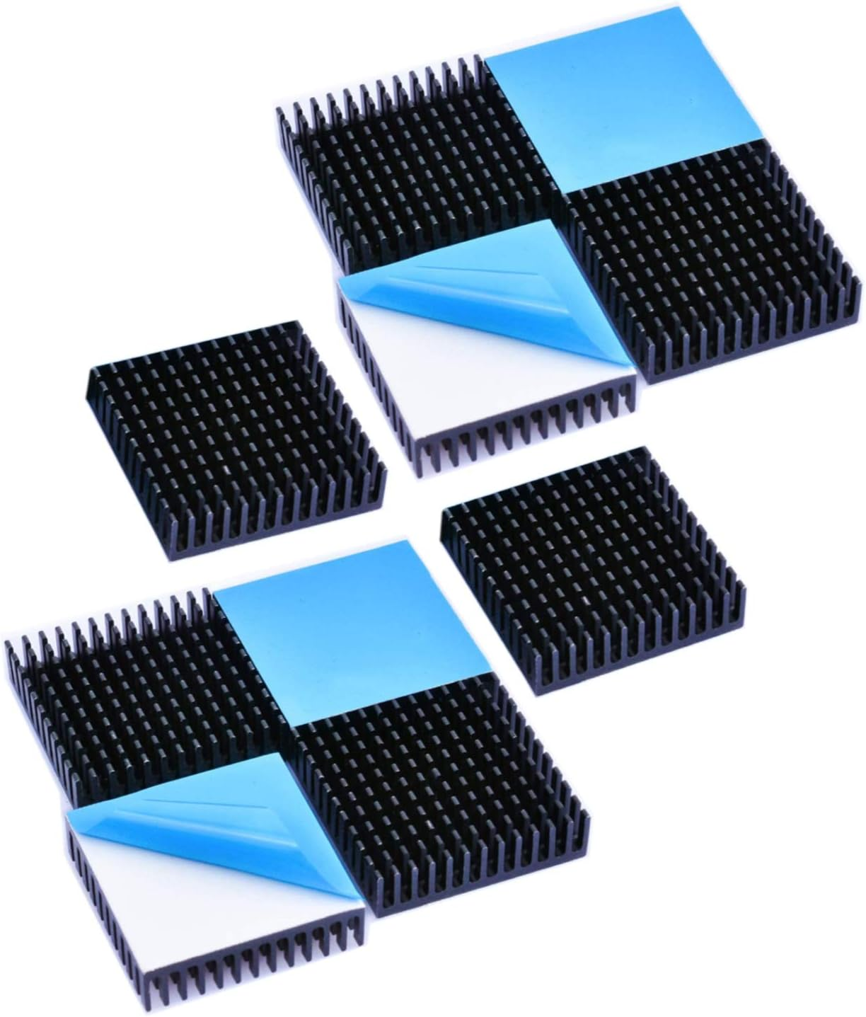 Easycargo 10Pcs 40Mm Heatsink Kit 40X40X11Mm + 3M 8810 Thermal Conductive Adhesive Tape, Cooler Heat Sink for Cooling 3D Printers, TEC1-12706 Thermoelectric Peltier Cooler 40Mmx40Mmx11Mm image number 3