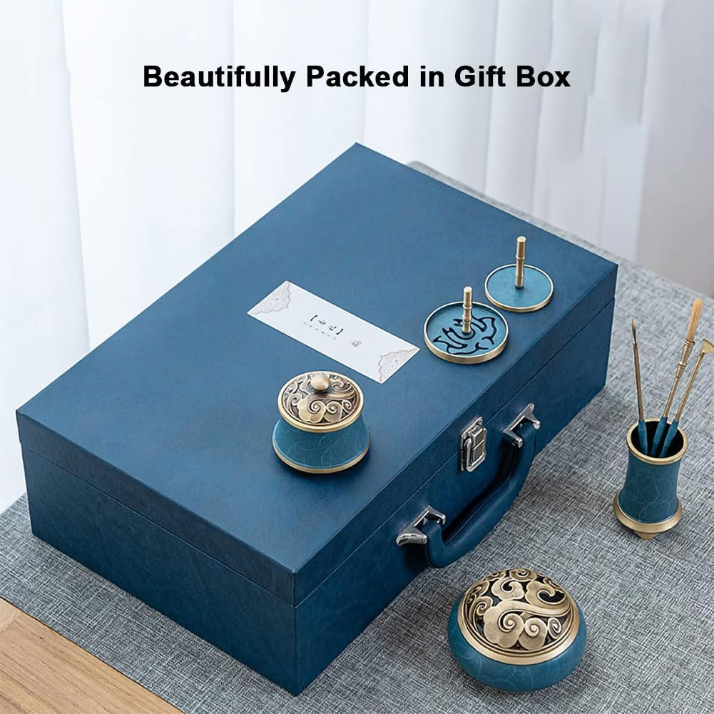 Brass Incense Making Kit Incense Mold Tool, 9 Pcs/Set Pure Copper Incense Burner Kit Tool, DIY Backflow Tower Incense Cone Molds for Yoga Meditation Home Fragrance Accessory image number 1