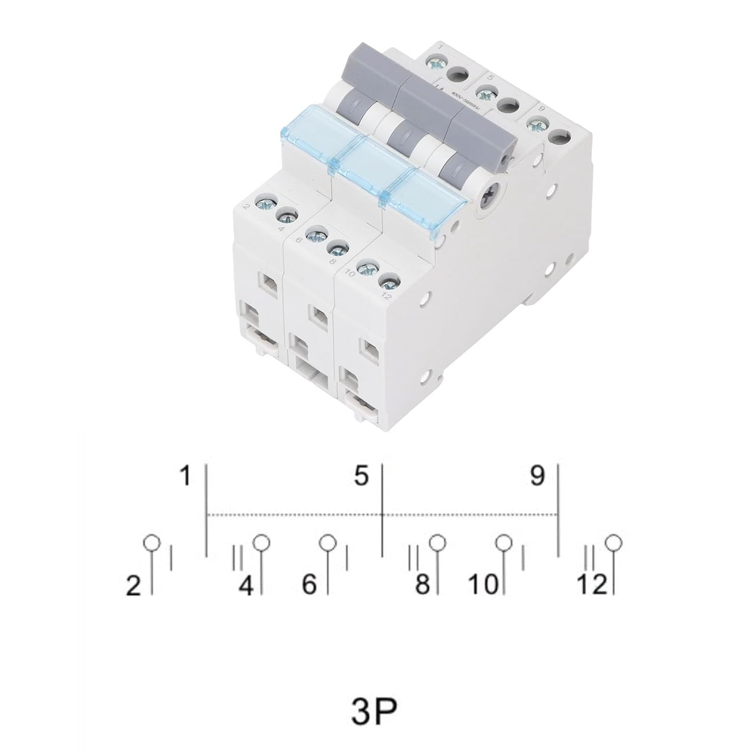 Power Transfer Isolation Switch, Manual Conversion Switch 63A 400V with Overload and Short Circuit Guard, 45Mm Cutout Front Face Mounting