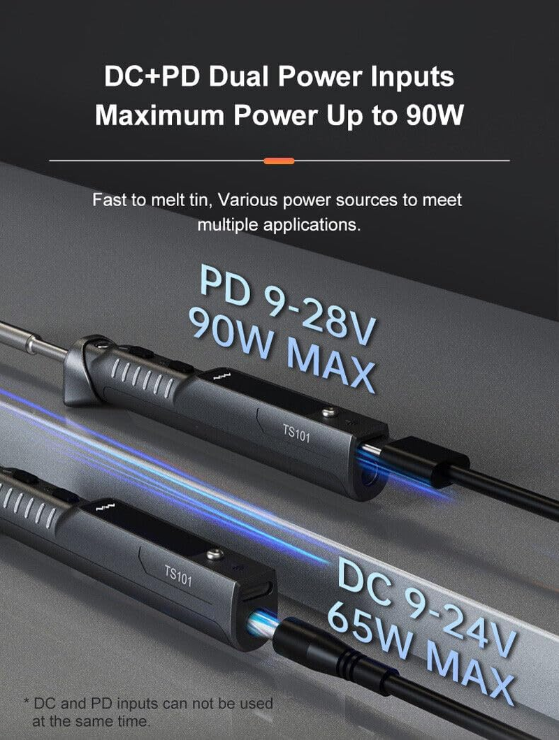 TOOLSAGE TS101 Digit Soldering Iron with I Tips Kit Upgrade Smart Programmable 90W PD 65W DC Type-C DC5525 image number 2