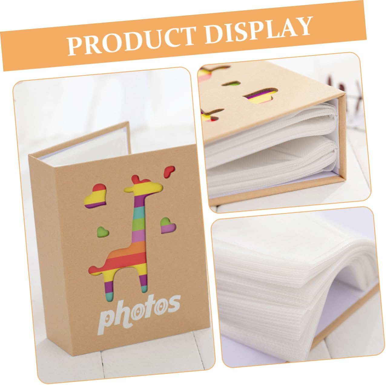 Photo Album for Boys and Page Keepsake Album with Cute Giraffe Design for Storing Precious Memories and Milestones image number 5