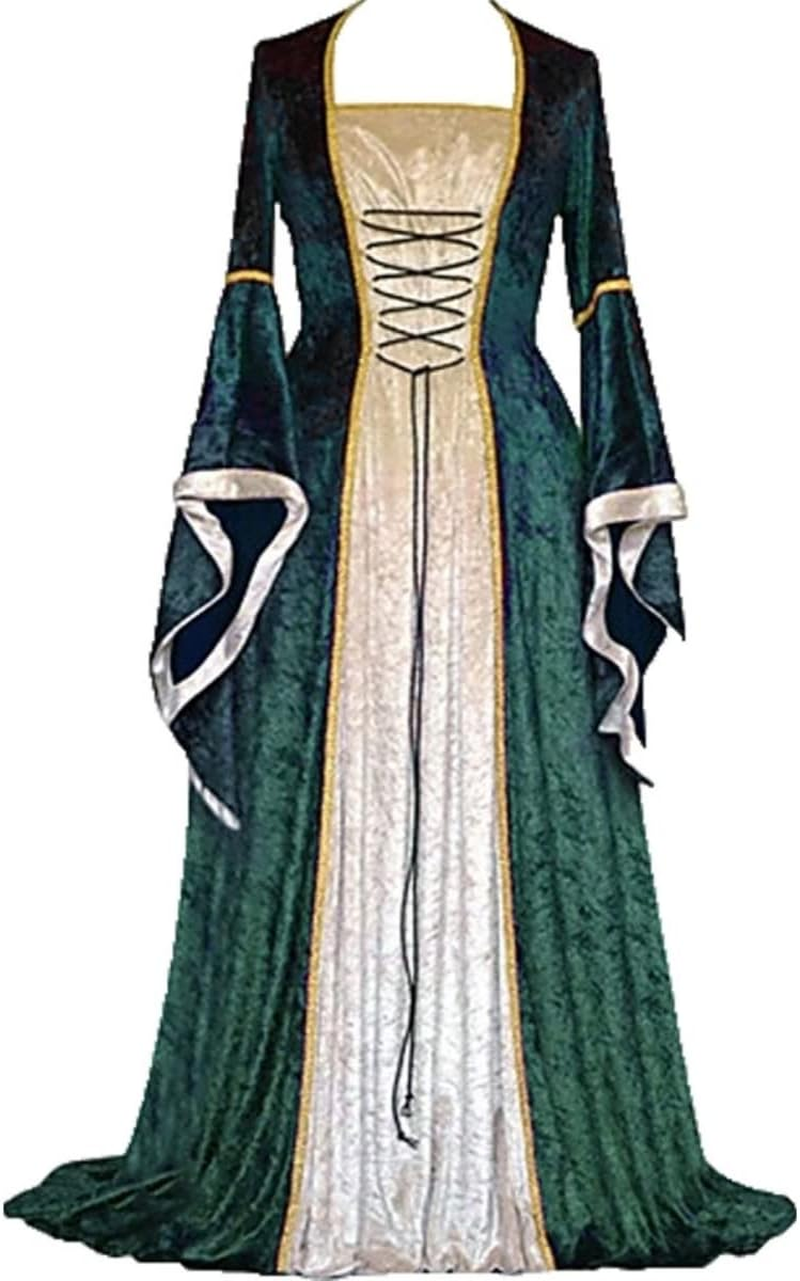Costume Bay Womens Medieval Gothic Renaissance Gown Velvet Witch Wench Victorian Dress Costume Cosplay Dress up Party Costume image number 3