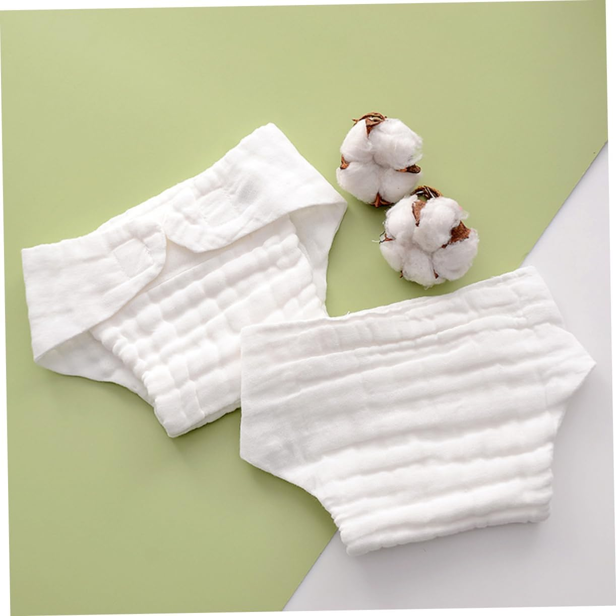 5Pcs Reusable Cotton Diaper Covers for Washable Nappy Liners Soft Months Breathable Absorbent Cloth Diapers image number 1