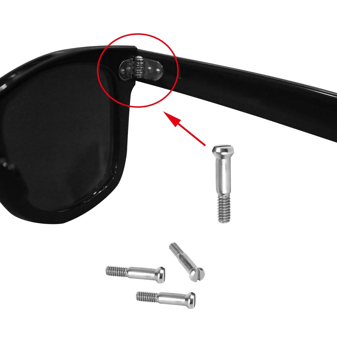 Replacement Silver Screws for Aviator RB2140 RB2168 RB4168 RB4169 RB4195 RB4152 RB4340 RB5022 Rx5121 Rx5227 Sunglasses Repair Kit (Set of 4) (Silver) image number 2