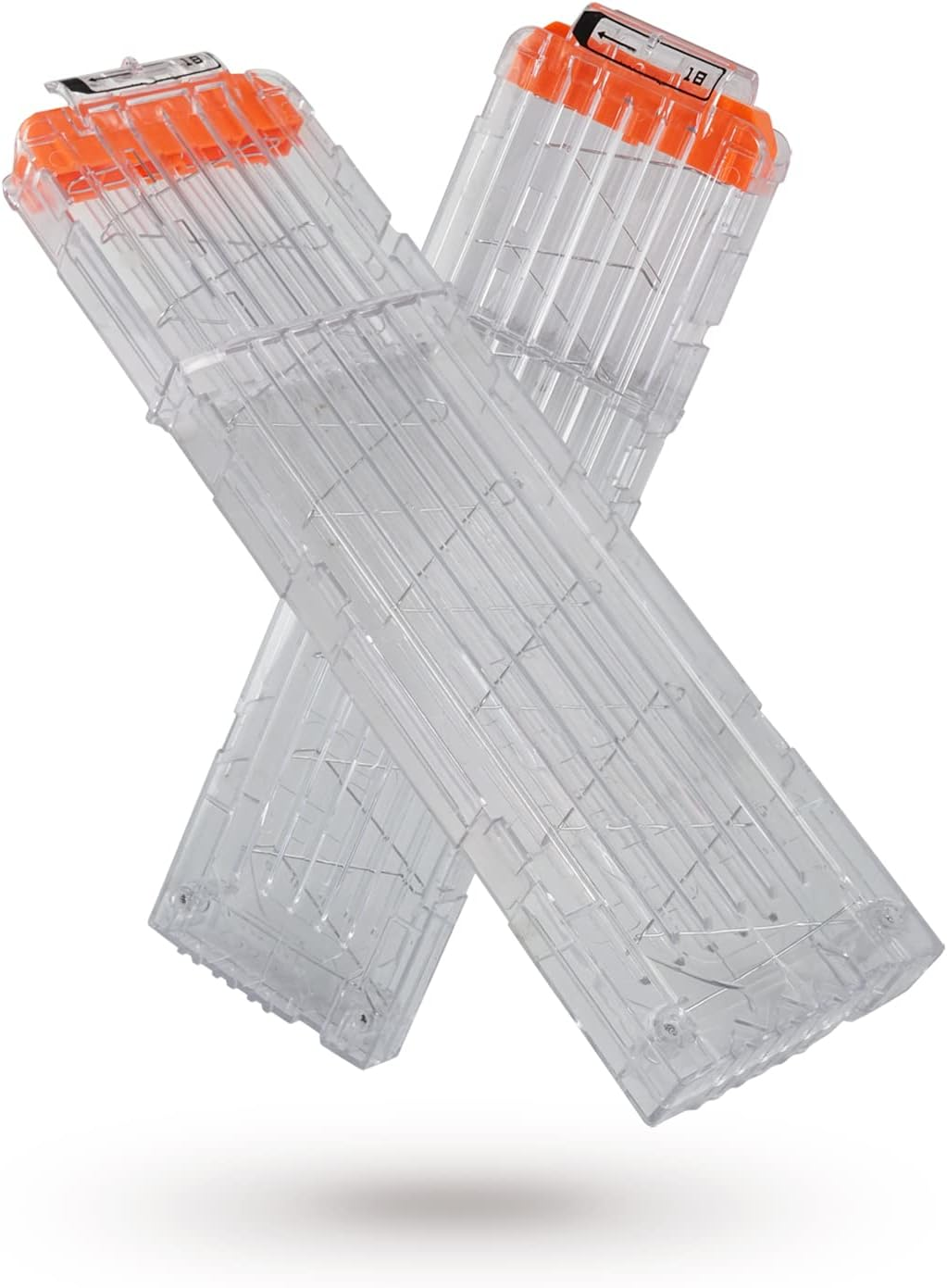 EKIND 18-Dart Clips Compatible with Nerf Elite Magazines - Quick Reload Soft Dart Ammo Clip for Nerf Toy Guns (2-Pack, Transparent) image number 2