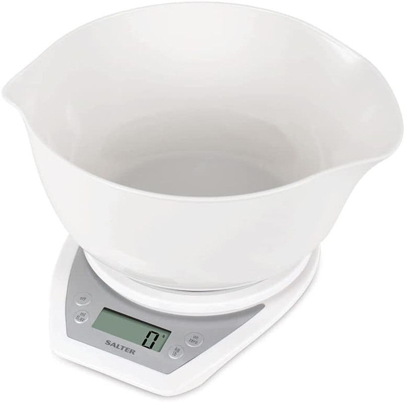 Salter 1024 WHDR14 Dual Pour Digital Kitchen Scale - Includes 2L Mixing Bowl, Wide & Narrow Pouring Spouts for Wet & Dry Ingredients, Measure Liquids, Add & Weigh, Easy Read LCD Display, 5Kg Capacity image number 5