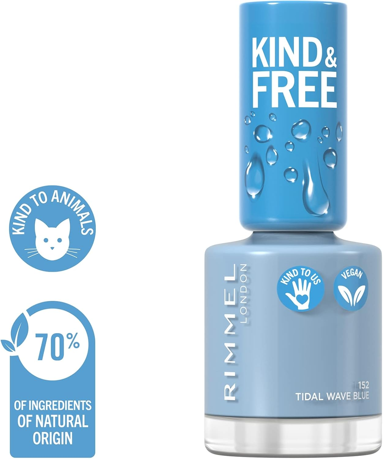 Rimmel London Kind & Free Nail Polish #152 Tidal Wave Blue 8Ml (Pack of 2) image number 3