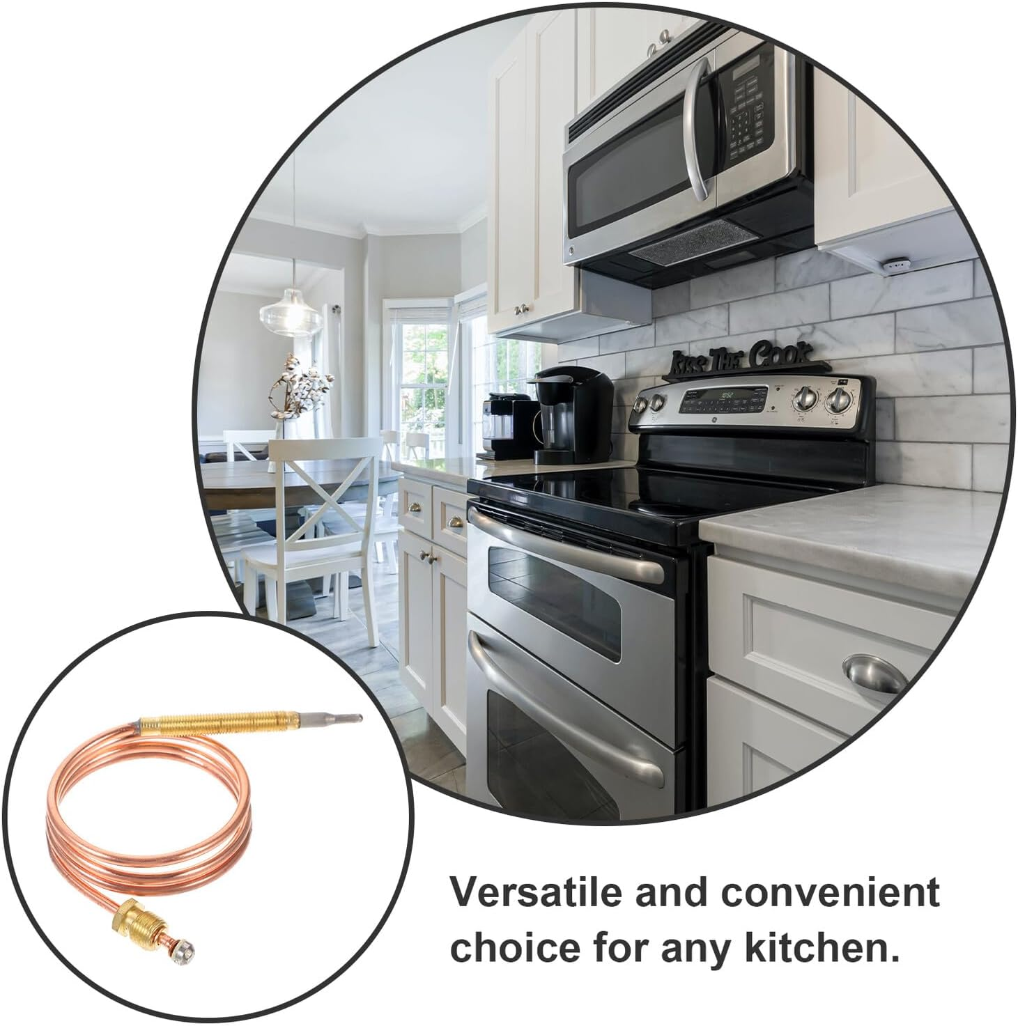 Gadpiparty Fireplace Thermocouple Temperature Sensor for Stove Oven BBQ Grill Replacement Threaded Thermocouple Probe for Precise Temperature Control and Safety Protection image number 6