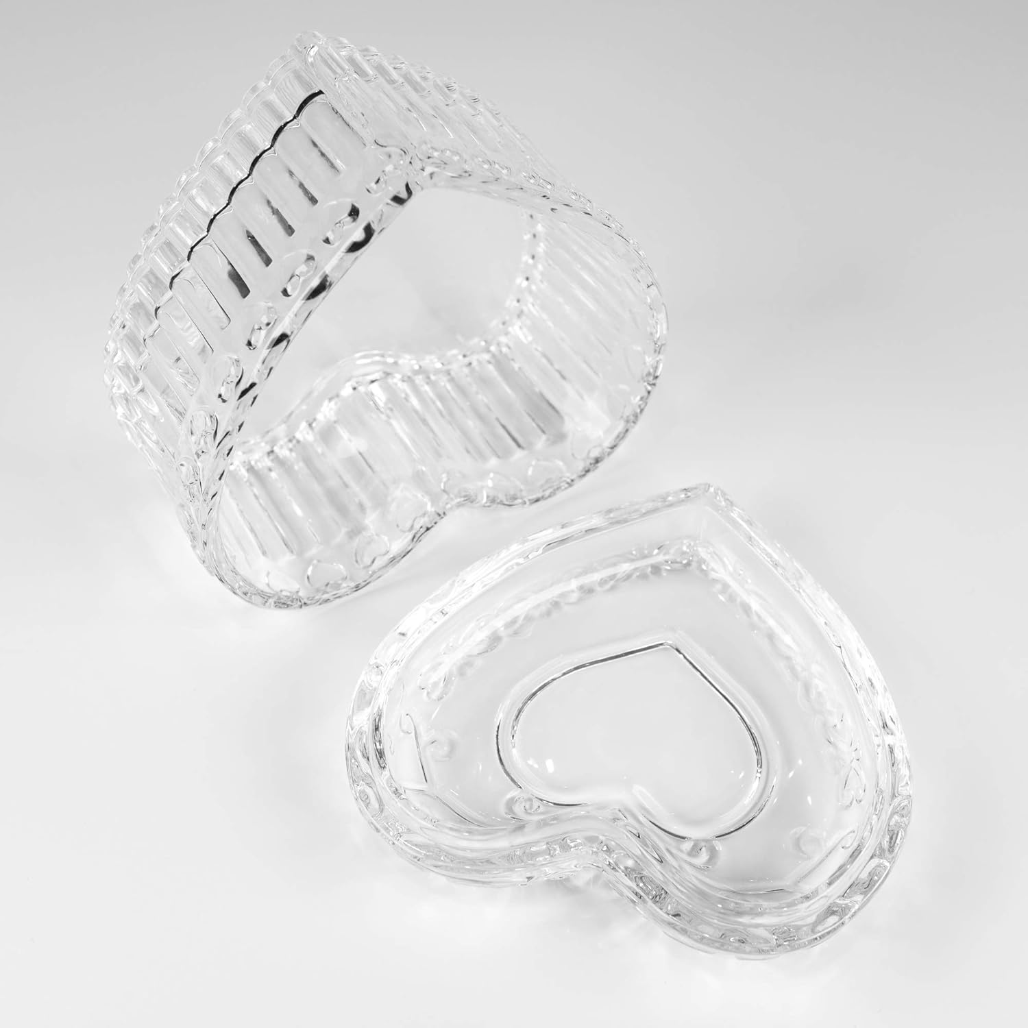 JND Professional Acrylic Liquid Monomer Extra Large Dappen Dish + Lid Glass Crystal Bowl Nail Art Powder Cup (Filigree Heart, 150Ml) image number 2