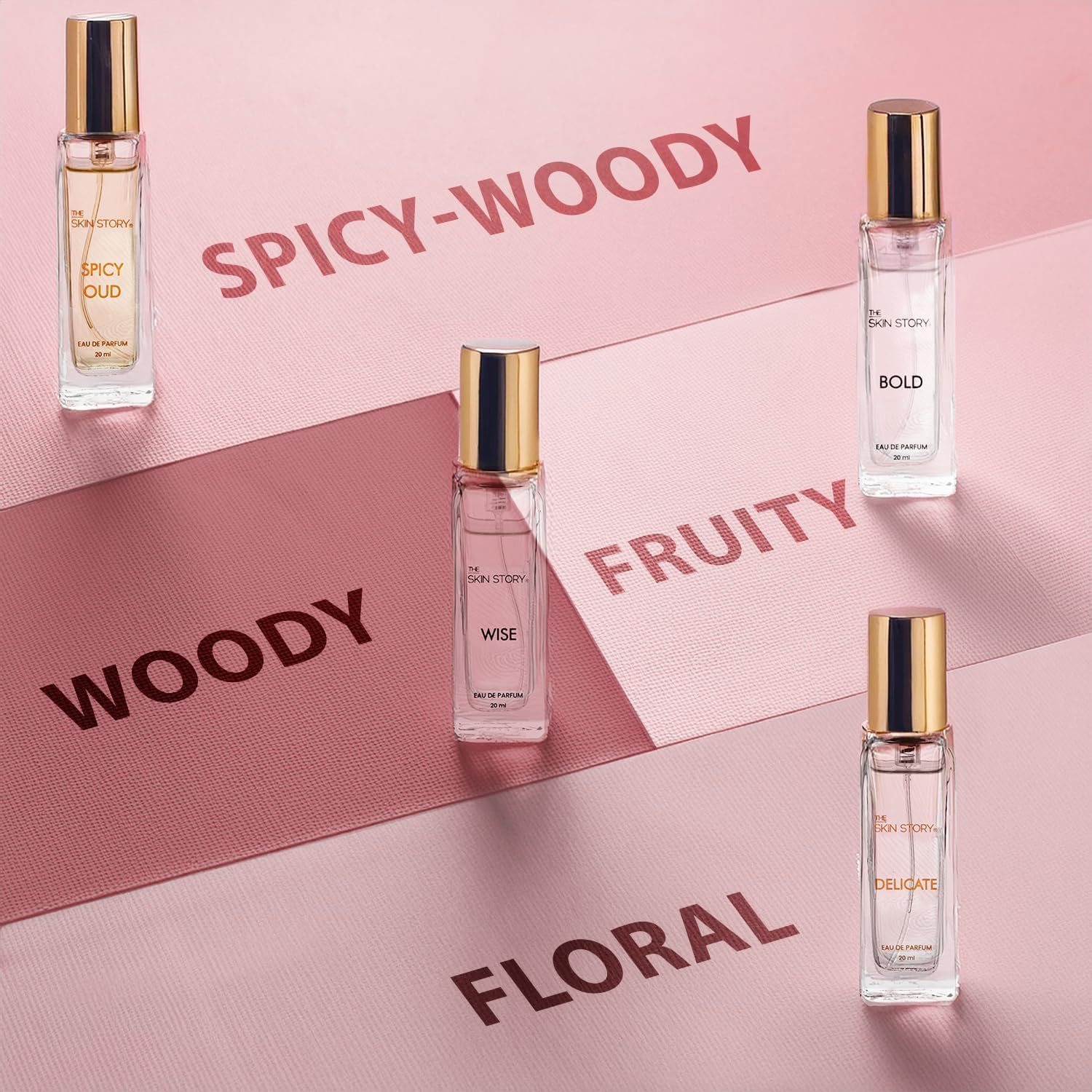 MANTRAMART Luxury Perfume Set for Women &ndash; 4 Eau De Parfum Fragrances (Wise, Bold, Delicate & Spicy Oud) &ndash; Long-Lasting Scent &ndash; 4 X 20Ml Travel Size &ndash; Ideal Any Occasion image number 1