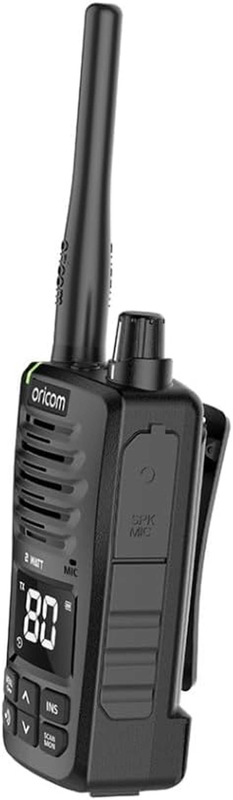 Oricom 2 Watt UHF2600-1 Floating IPX7 UHF CB Radio - Instant Replay with up to 6 Mins of Recording, IP67, Floats Flashes Water, Compact, Backlit LCD Display image number 1