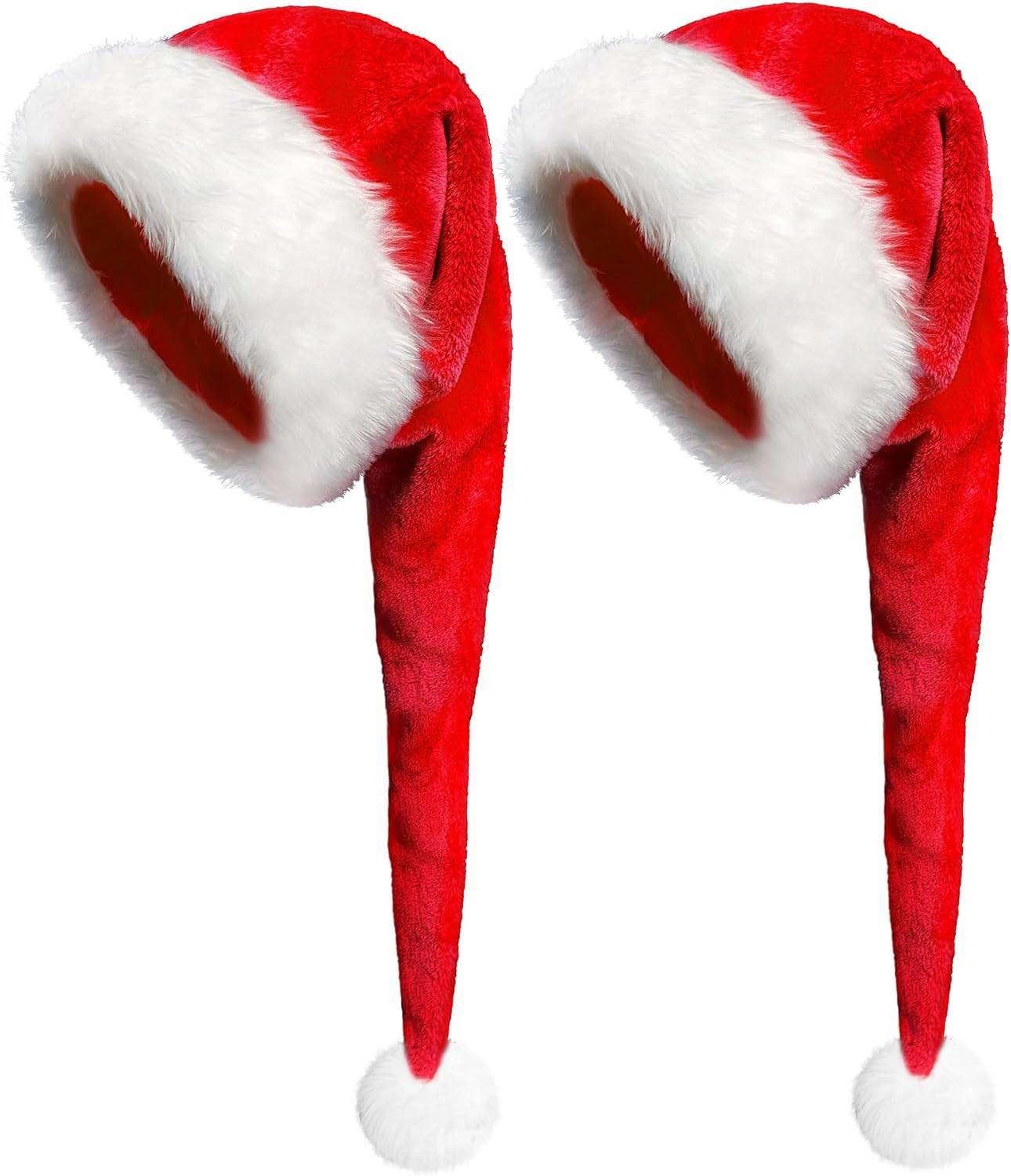 Long Santa Hats Xmas Velvet Christmas Hats for Adults Keep Warm Winter Christmas Costume