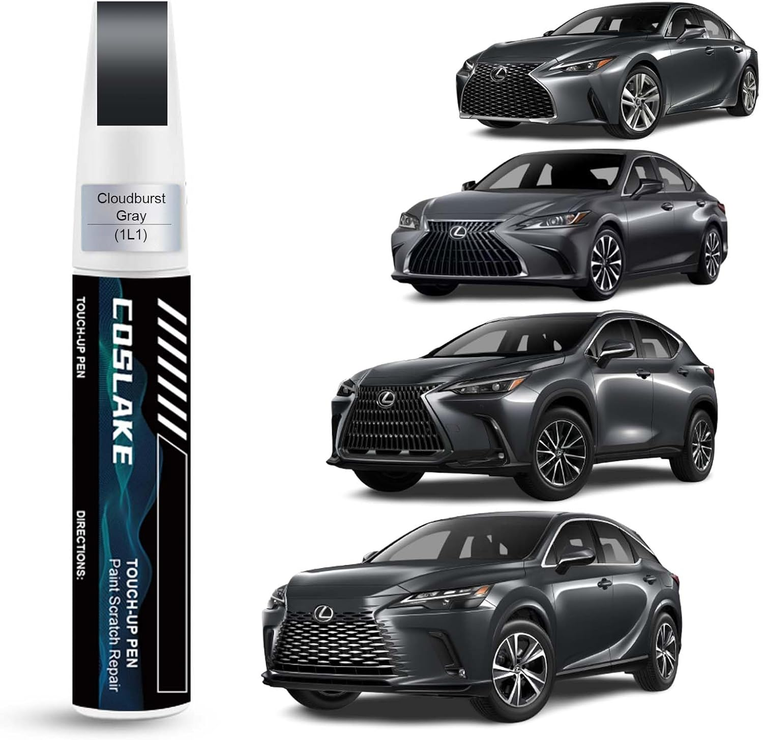 COSLAKE Car Touch up Paint(Atomic Silver(1J7)) for Lexus, Car Paint Scratch Repair Kit, Quick & Easy Solution to Repair, 2 in 1 Scratch Remover Pen with Color-Matched
