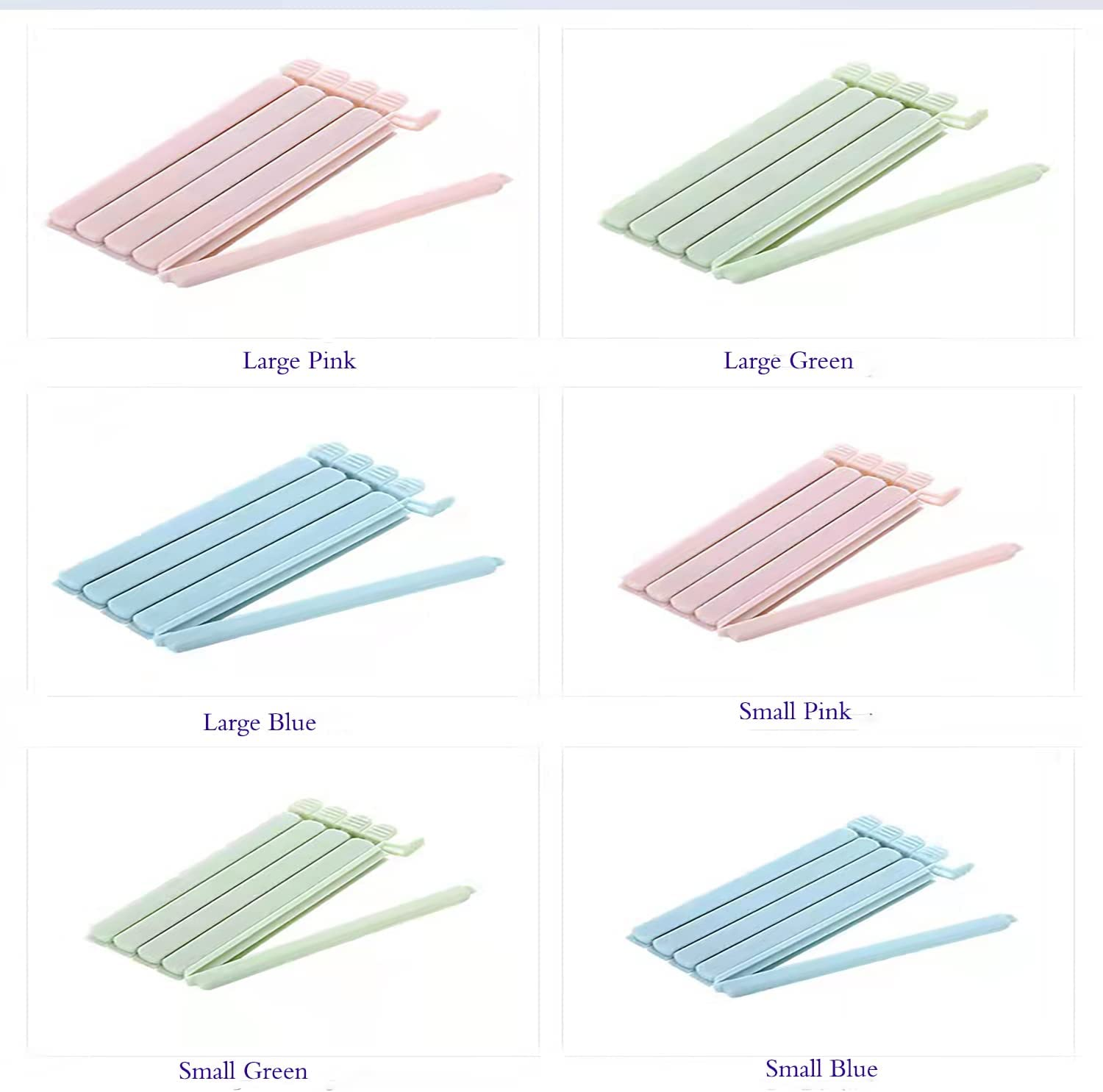 12 Pieces Sealing Clip Set for Snack Bags, Food Preservation Clips Small Plastic Bags Food Sealing Clips, 6 Pieces 15.5 * 1.5 Cm and 6 Pieces 12 * 1.5 Cm image number 2