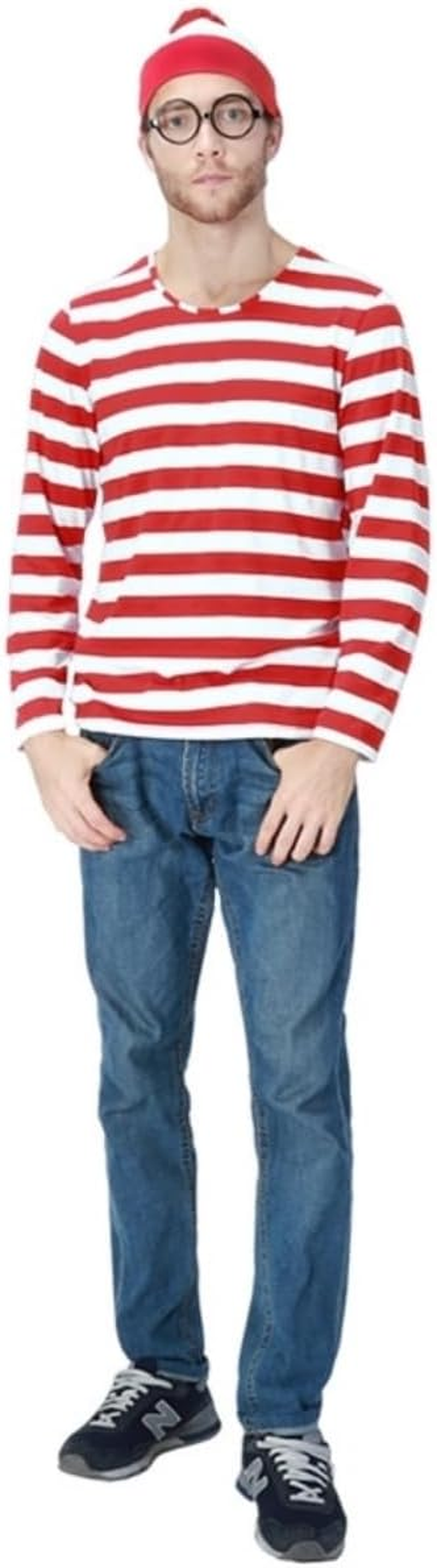 Costume Bay Red and White Stripe Costume for Men and Women Halloween Party Outfit, Book Week Dress-Up, Cosplay, Themed Events, and Creative Role-Play