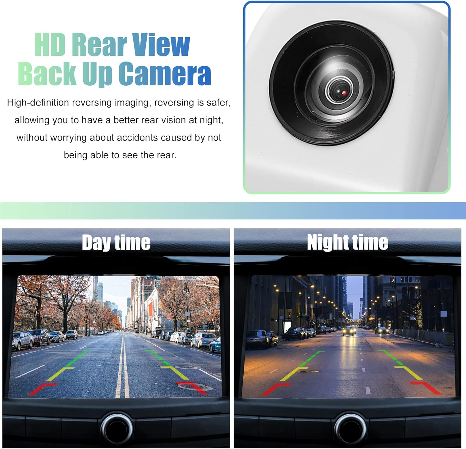 X AUTOHAUX Car 12V Rear View Back up Camera Rear Park Assist Reverse Camera 170 Degree Wide View Angle Rear View Camera White image number 3
