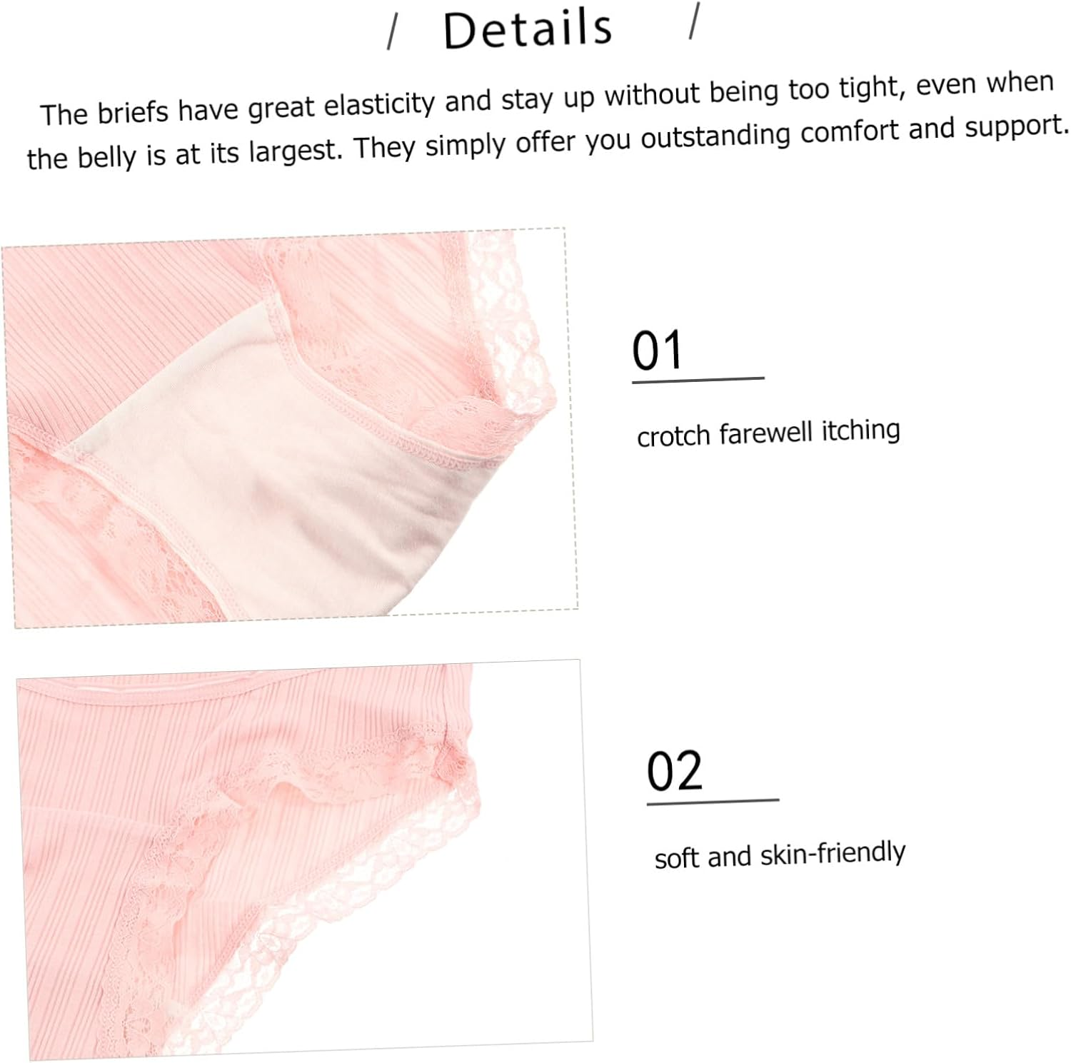 Healeved 3Pcs Cotton Maternity High Waist Underwear Belly Support Panties for Pregnant Women Summer Comfortable