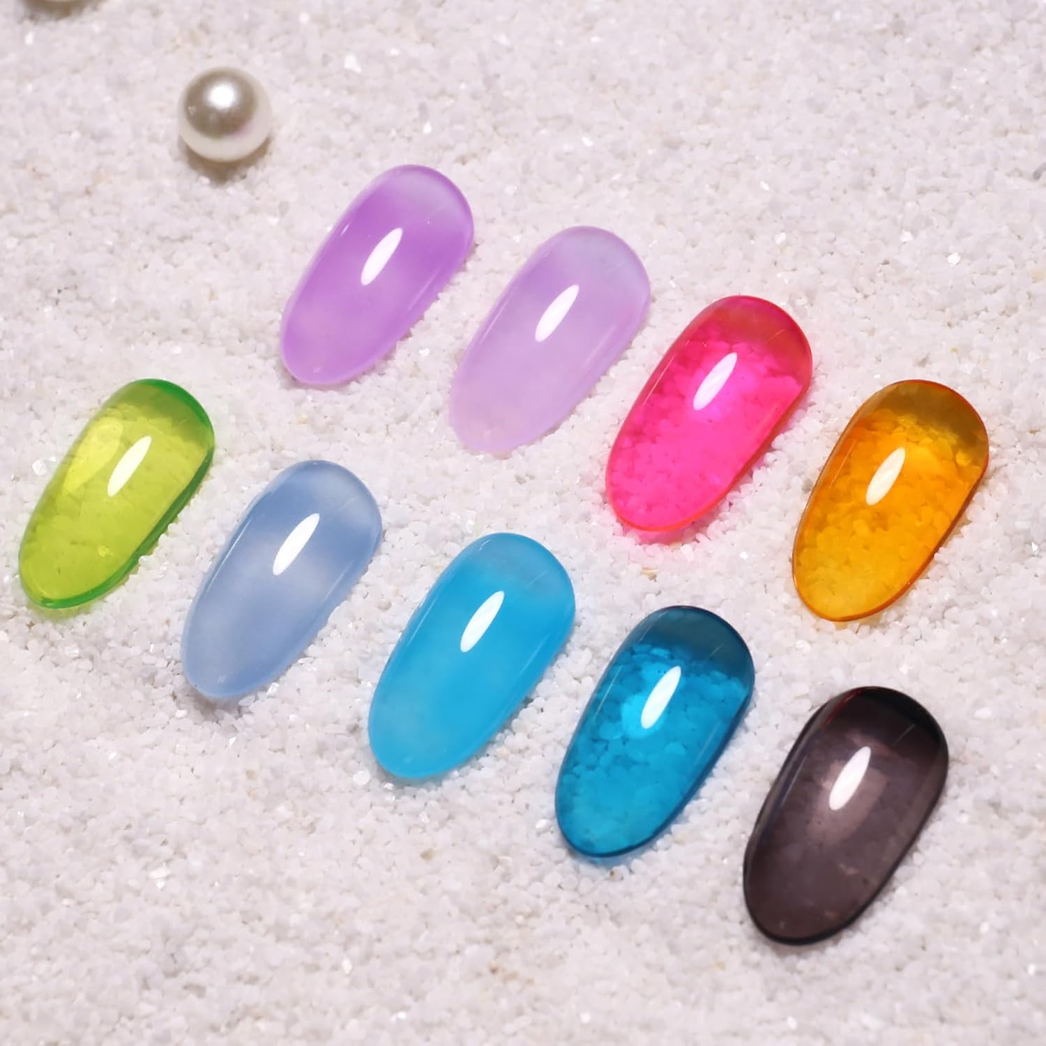 Imtiti Jelly Black Gel Nail Polish, Nude Black Gel Polish Translucent Colour UV/LED Soak off Nali Polish for Winter and Spring 1 Piece 15 Ml image number 3