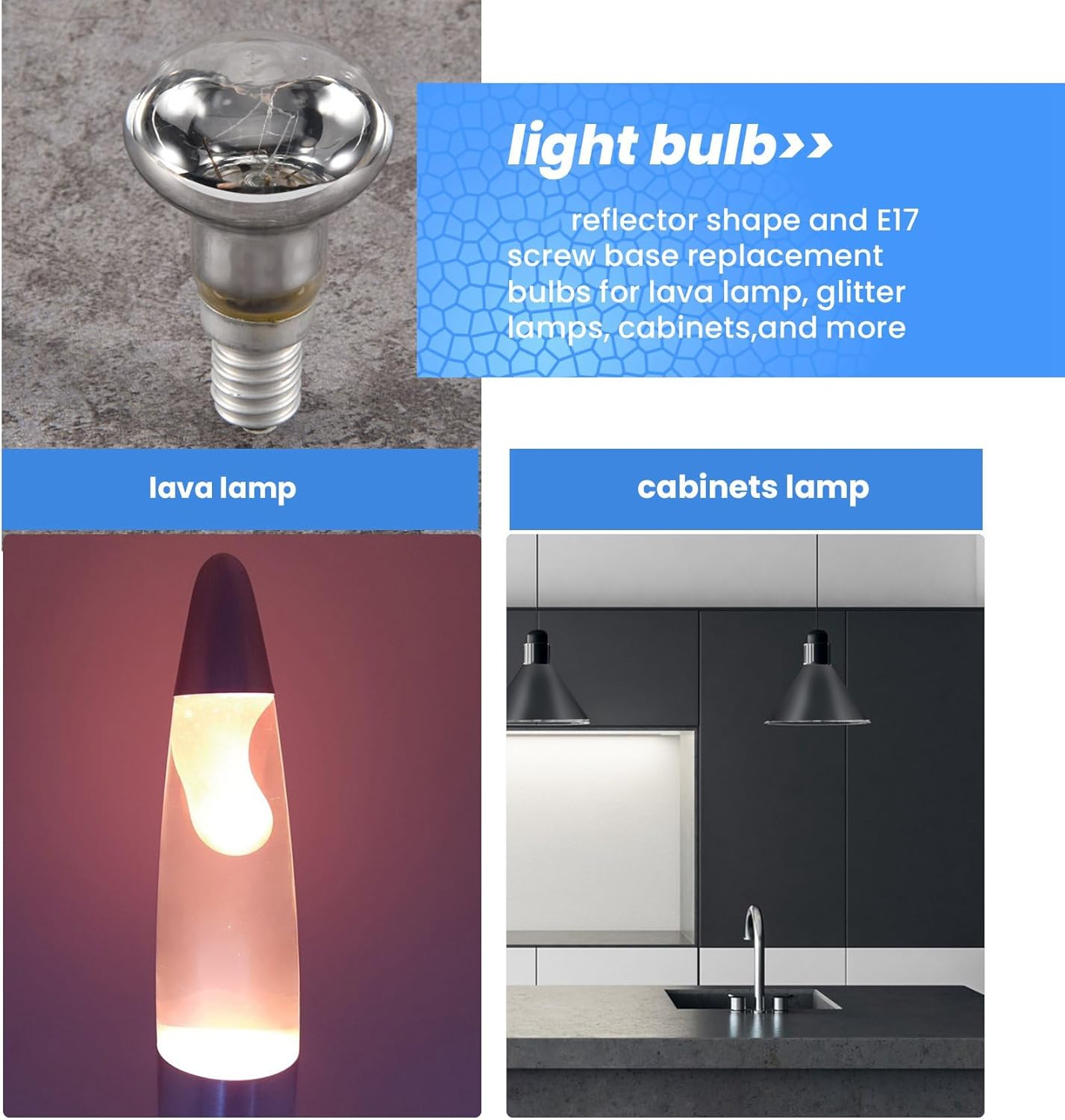 Replacement Lava Lamp E14 R39 30W Spotlight Screw in Light Bulb Clear Reflector Spot Light Bulbs Lava Incandescent 1Pcs image number 2