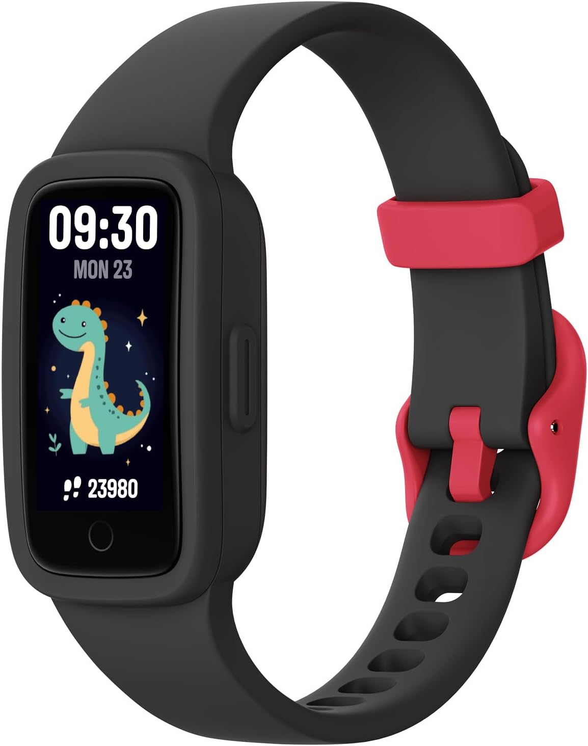 BIGGERFIVE Vigor 3 Kids Fitness Tracker Watch, AMOLED Screen, No App No Phone Needed, 3ATM Waterproof, Heart Rate and Sleep Monitor, Pedometer Watch, Sports Step Counter for Boys Girls Ages 5-15,Black