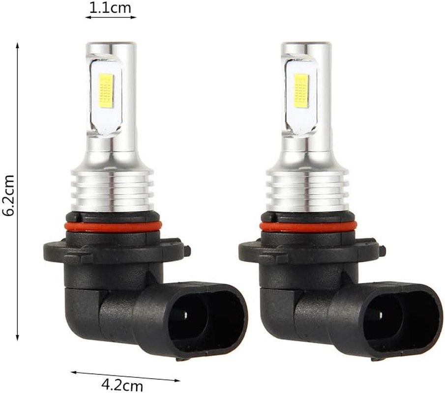 2Pcs Car HB3 LED Bulbs 9005 Headlight Kit, Fog Bulb Lamp Light 6000K Xenon White(White-6000K) image number 4