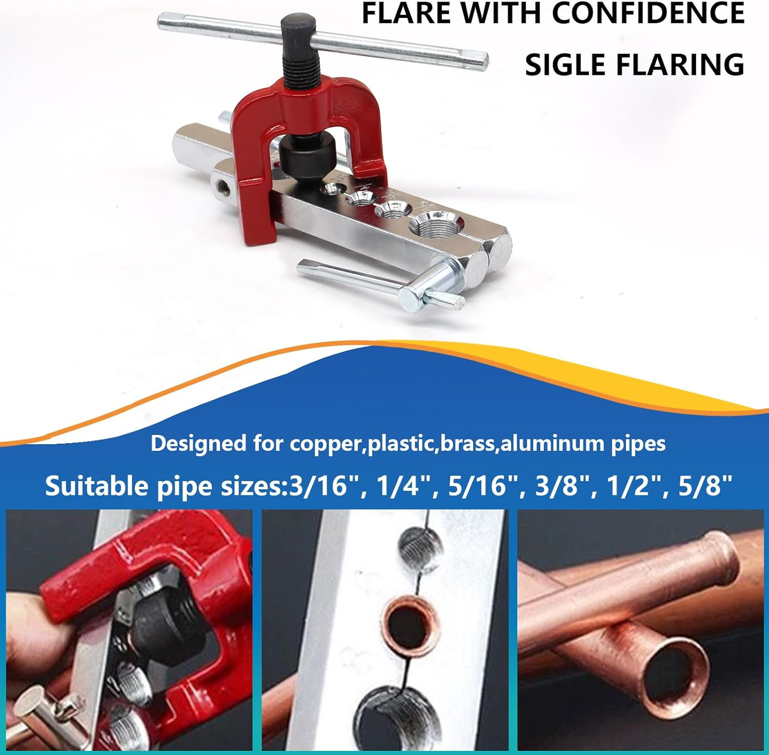 Smseace 26Pack 3/16 Inch Brake Line Kit Include 25 FT Copper-Plated Brake Lines with Fitting(16Pcs Fittings,2Pcs Union+4Pcs Nut) Brake Line Bender,Single Flare Tool,Cutter 3/16 Inch Brake Line Kit image number 4