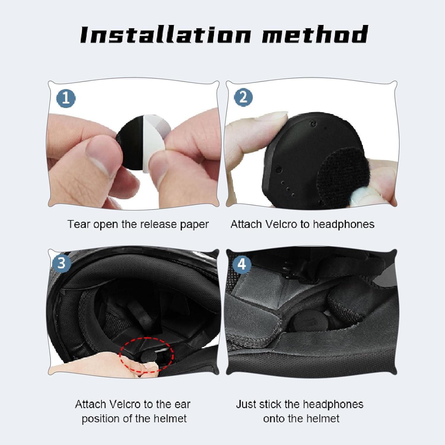 Sustvita Bluetooth Helmet Speaker with Active Noise Cancellation, 50 Hours Audio from a 1900Mah Charging Case, a Motorcycle Bluetooth Headset for Most Helmets
