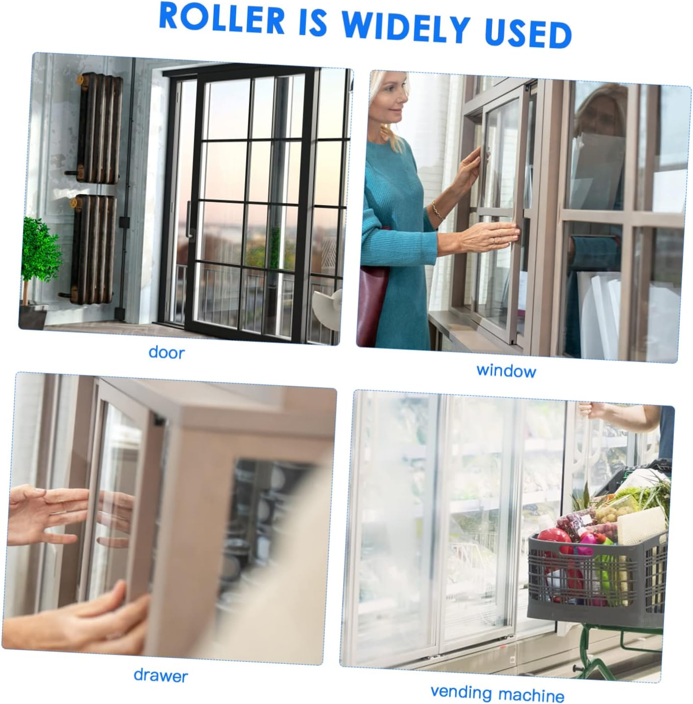 TEHAUX 24Pcs Sliding Cabinet Door Hardware Steel Wheel Bearing Patio Door Roller Window Roller image number 4