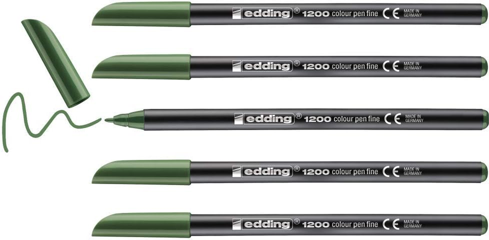 Edding 1200 Felt Tip Pens Fine - Black - Pack of 3 Pens - Bullet Tip 1 Mm - Felt Pen for Drawing and Writing - for School, Mandala