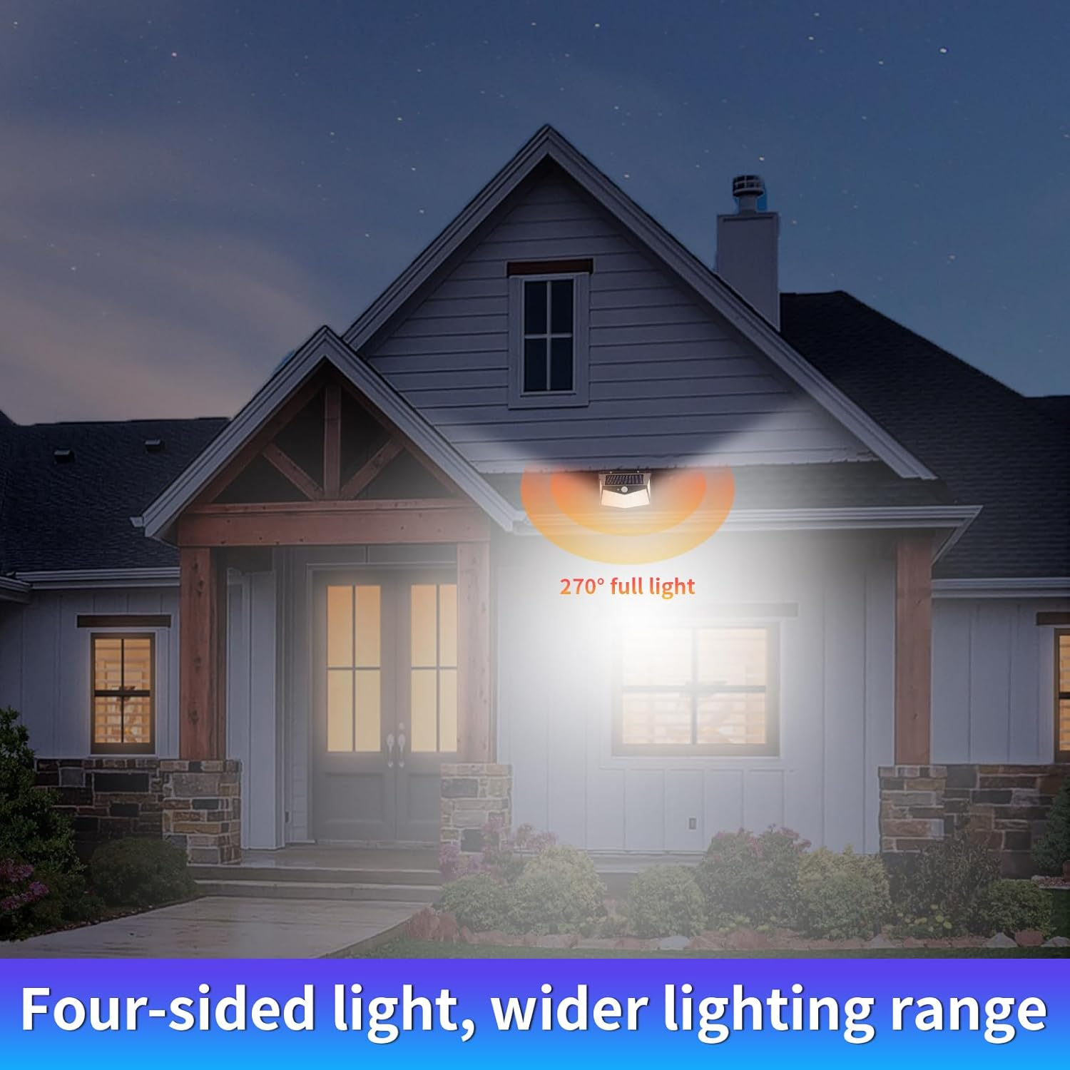 Solar Security Lights Outdoor,212Led Solar Wall Light Outdoor Street Lights with Lights Reflector and 3 Lighting Modes, Motion Sensor Wall Lights for Door,Garage,Garden Patio Yard(2 Pack)(Cool White) image number 5