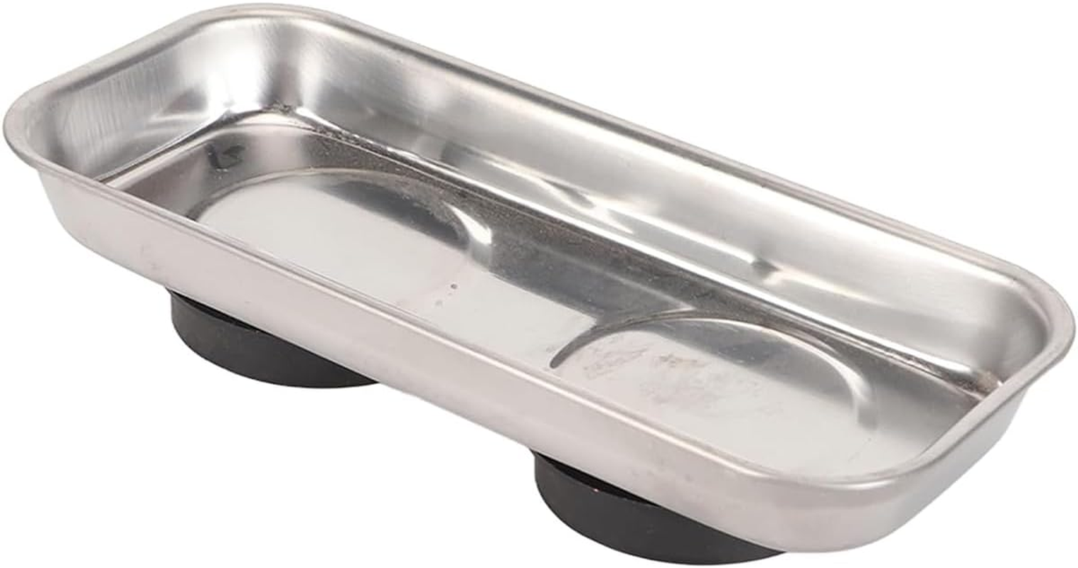 AIMALL Stainless Steel Magnetic Tool Tray &ndash; Rectangular Magnetic Parts Bowl for Screw and Nut Storage, Durable 5.8X2.6In Hardware Organizer Plate for Garage and Workshop image number 1