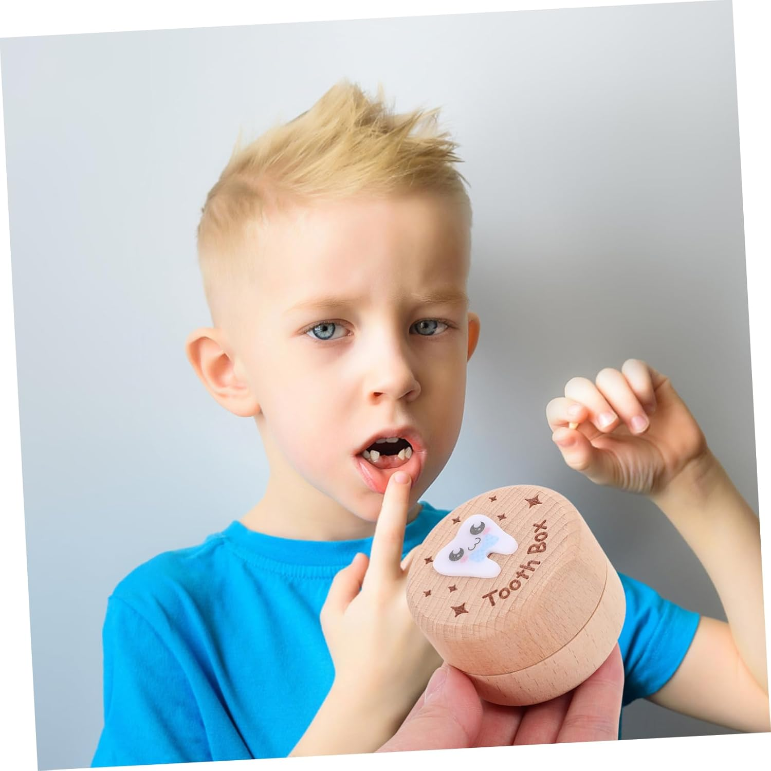 ERINGOGO First Tooth Keepsake Box Wooden Tooth Organizer Modern Minimalist Design image number 2