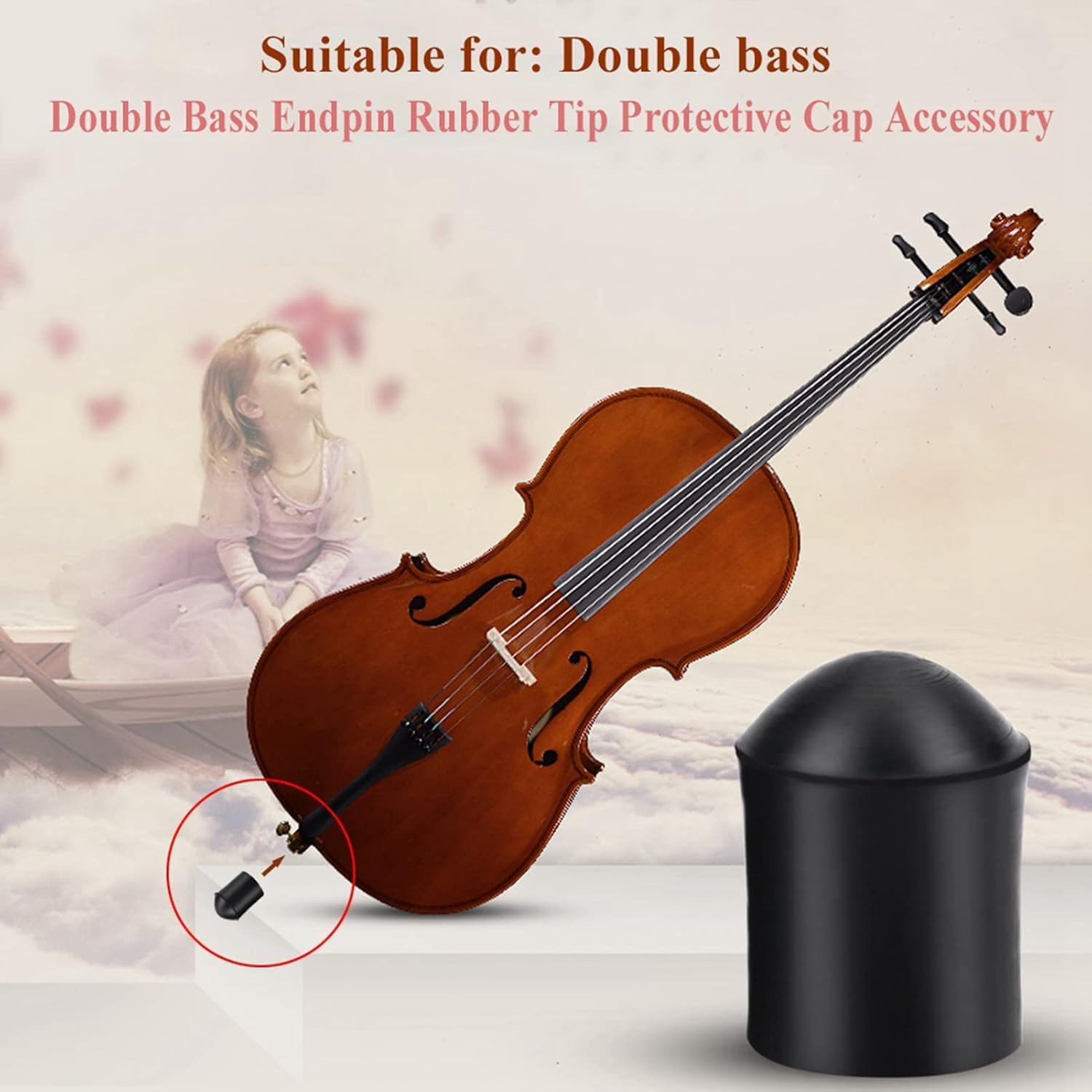 Coehaopike Cello Accessories Bass Endpin Bass End Pin Protector Cello Stopper Rubber Tip for Cello Endpin Cello Supply Endpin Rubber Pad Protector for Cello Replacement Cello (2, 2.5 * 1.8 * 1.8 Cm)