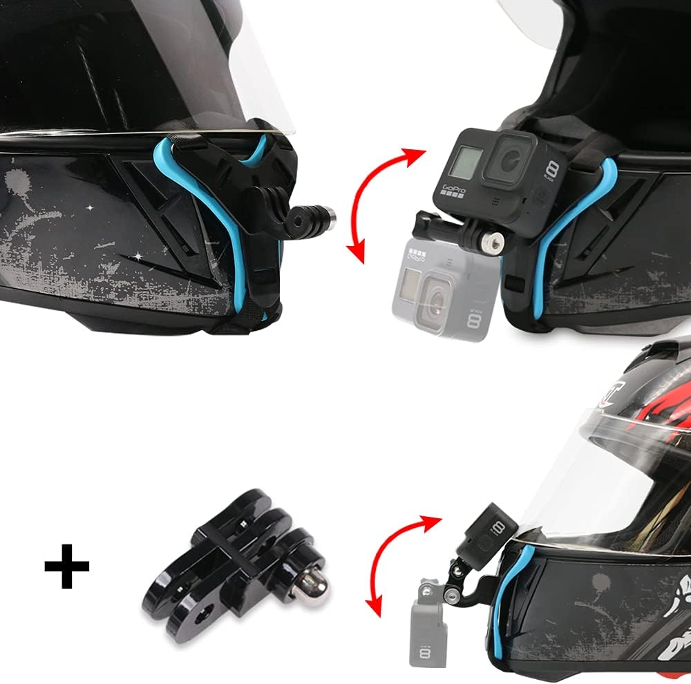SUREWO Motorcycle Helmet Chin Strap Mount for Gopro Hero 13/12/11/10/9/8/7/(2018)/6/5 Black, DJI Osmo Action 5 Pro/4/3/2, Campark/Yi and More image number 2