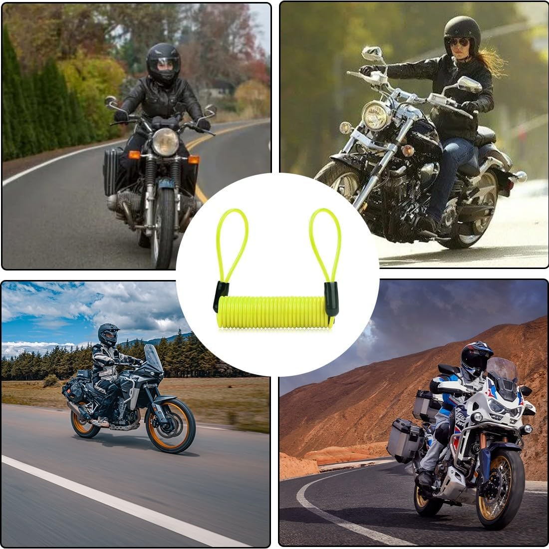 Motorcycle Disc Block, Anti-Theft Device for Motorcycle, Safety Reminder Cable for Motorcycle, Security Cable for Locking, Security Cable for Disc Lock, Compatible With