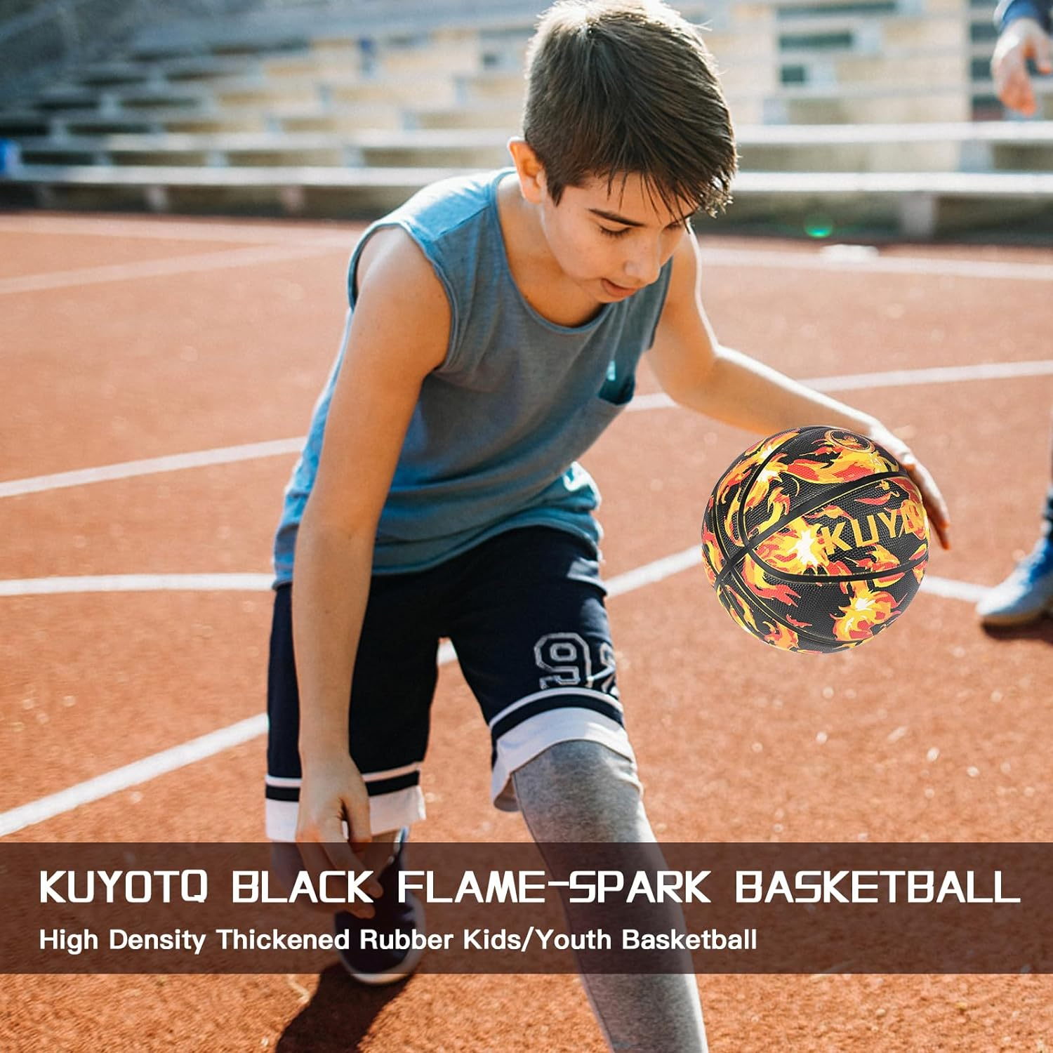 KUYOTQ Kids Youth Size 5 (27.5") Premium Rubber or Composite Leather Basketball - Indoor Outdoor for Boys Teen Game Ball Gift image number 1