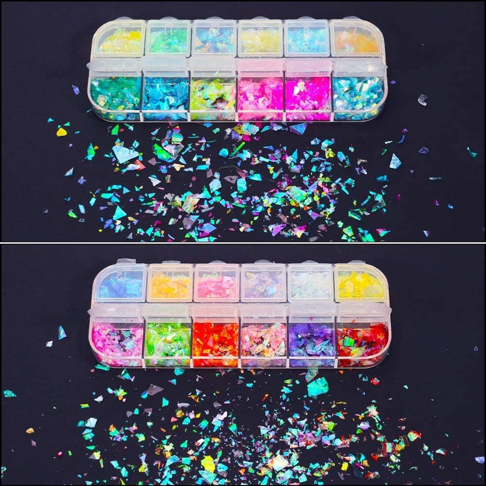 6 Boxes Nail Art Glitter Sequins Sparkling Decoration Glitter Nail for Nail Art Design image number 3