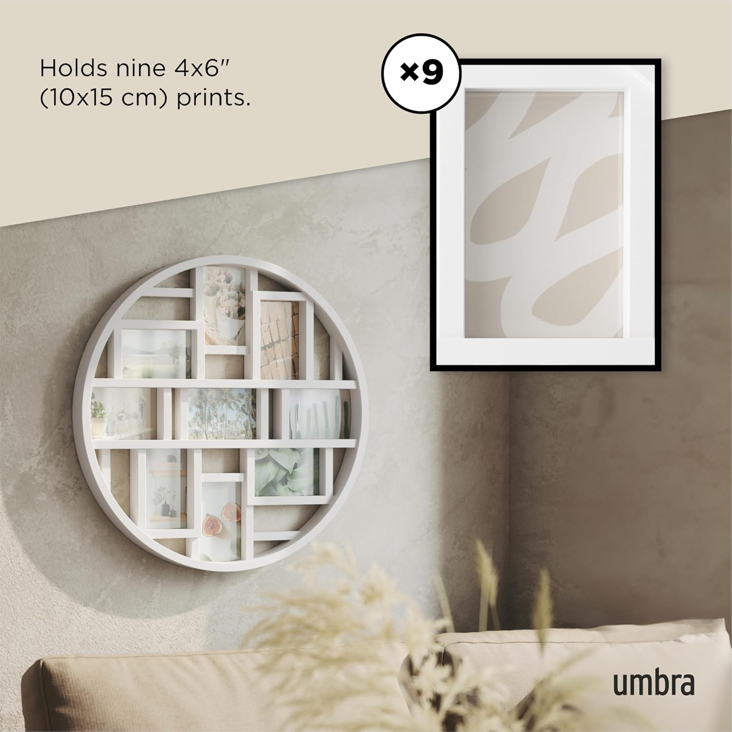 Umbra Luna 9-Opening Collage Wall Frame, White image number 5