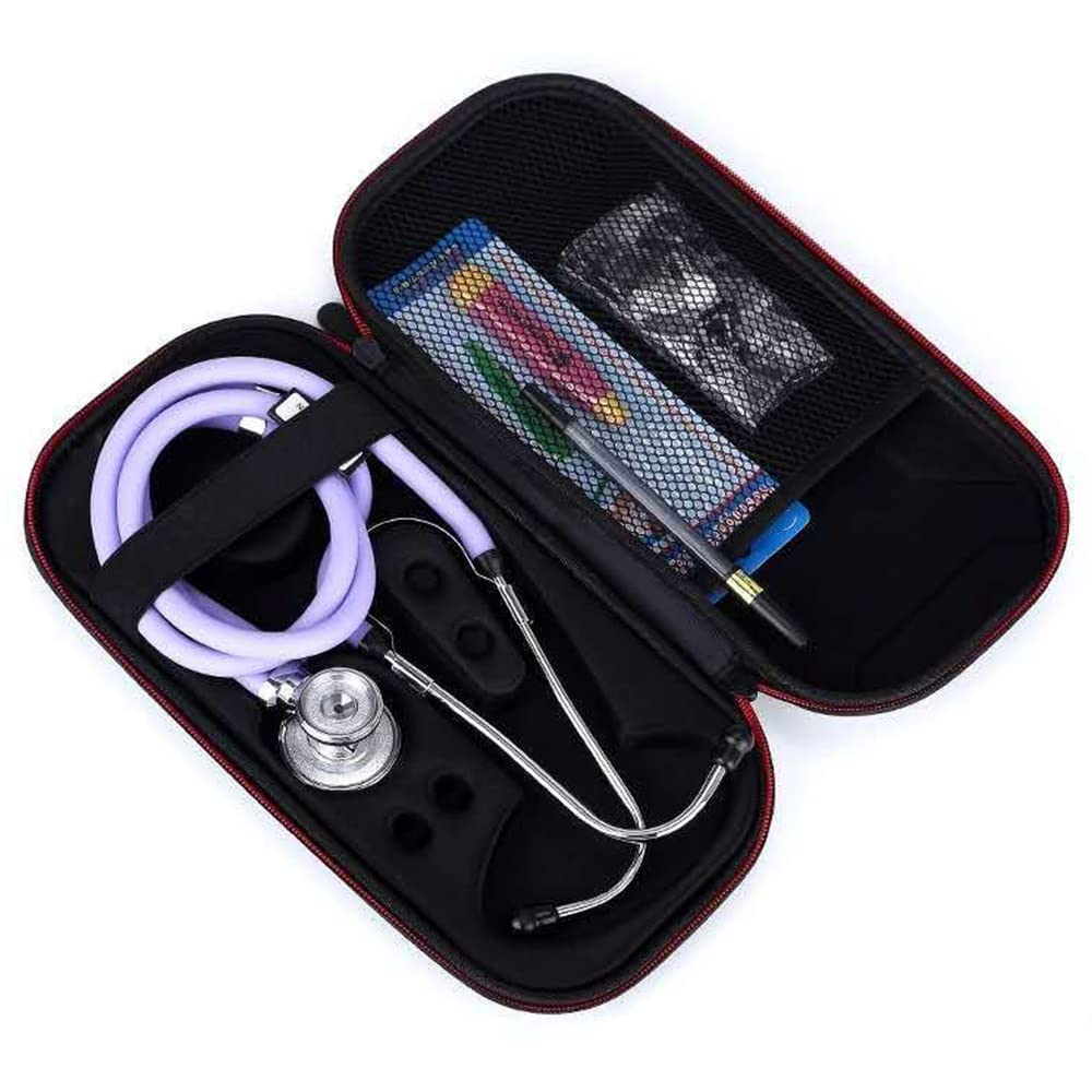 Hard Portable Stethoscope Carrying Case Storage Box Shell Mesh Pockets for III Stethoscope Organizer Bag image number 4