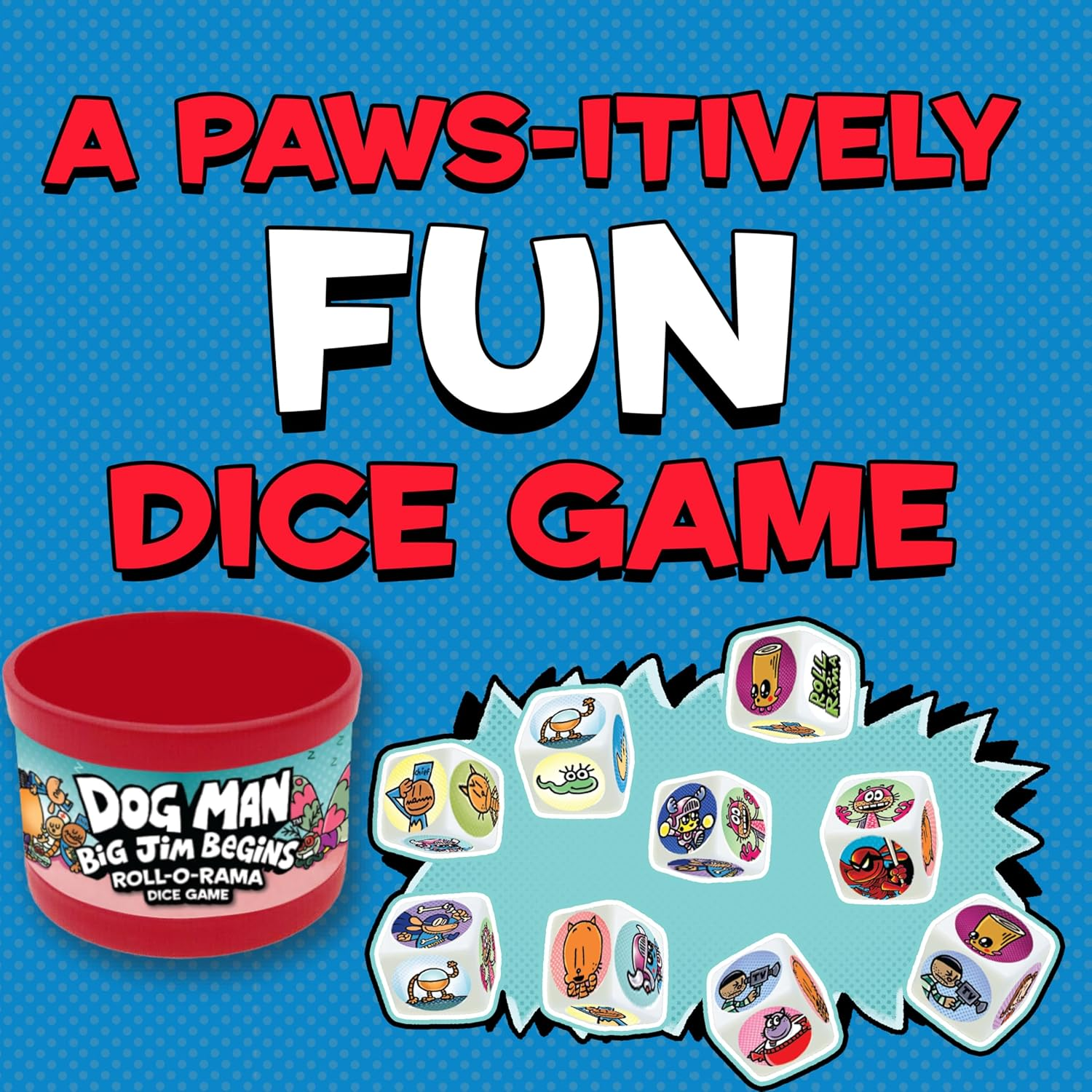 Dog Man Big Jim Begins Roll-O-Rama Dice Game &ndash; Fast-Paced Dice Rolling Game for Kids &ndash; Based on the Dog Man Graphic Novels &ndash; Ages 6+ image number 1