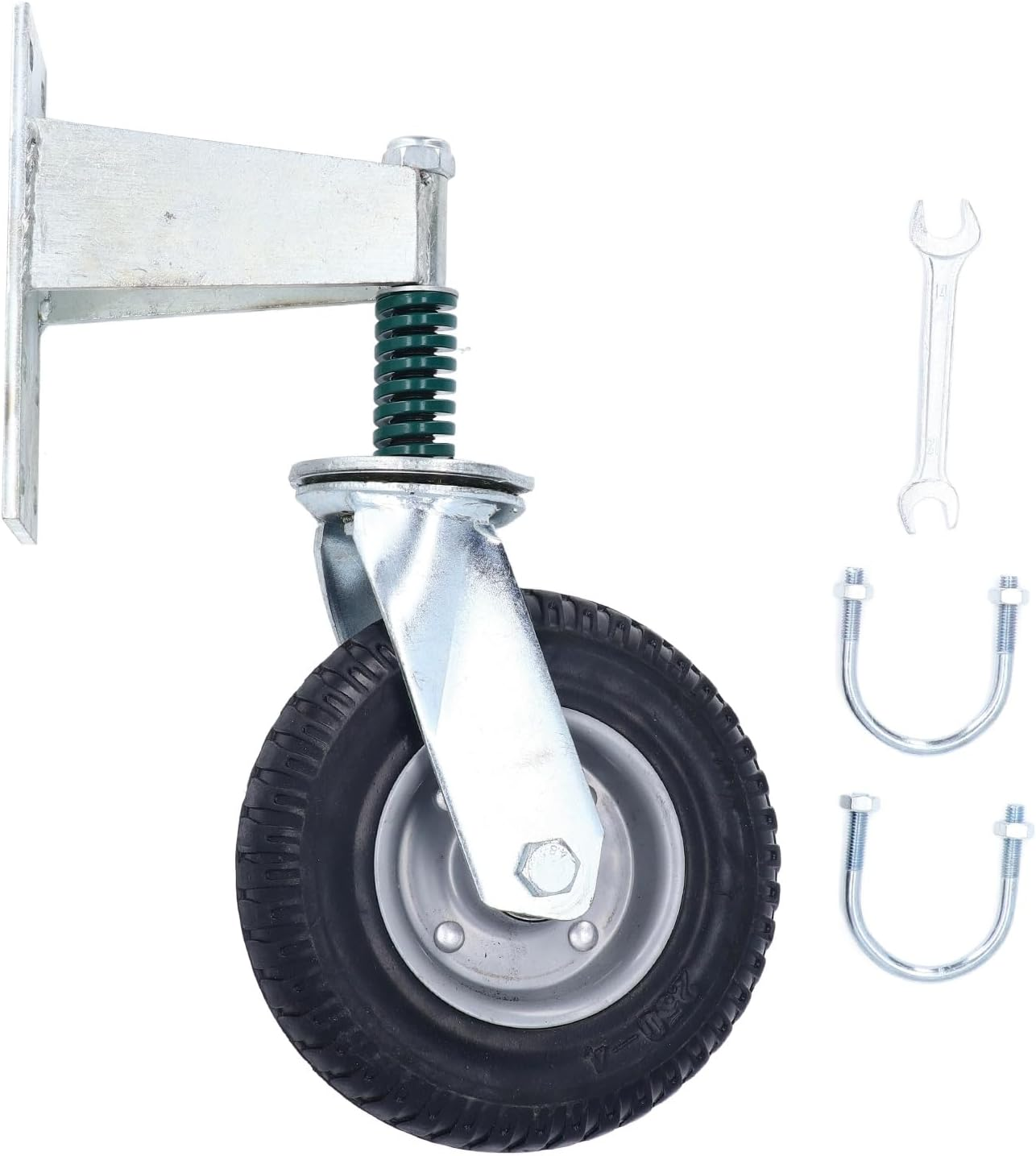 Gate Wheel, 8 Inch Heavy Duty Gate Caster Wheels with Hardware, Gate Support Wheel for Tube Gates, Metal Gates, Wooden Gates, Fence Gates, Swing Gates, 600Lbs Load Capacity (Grey) image number 3