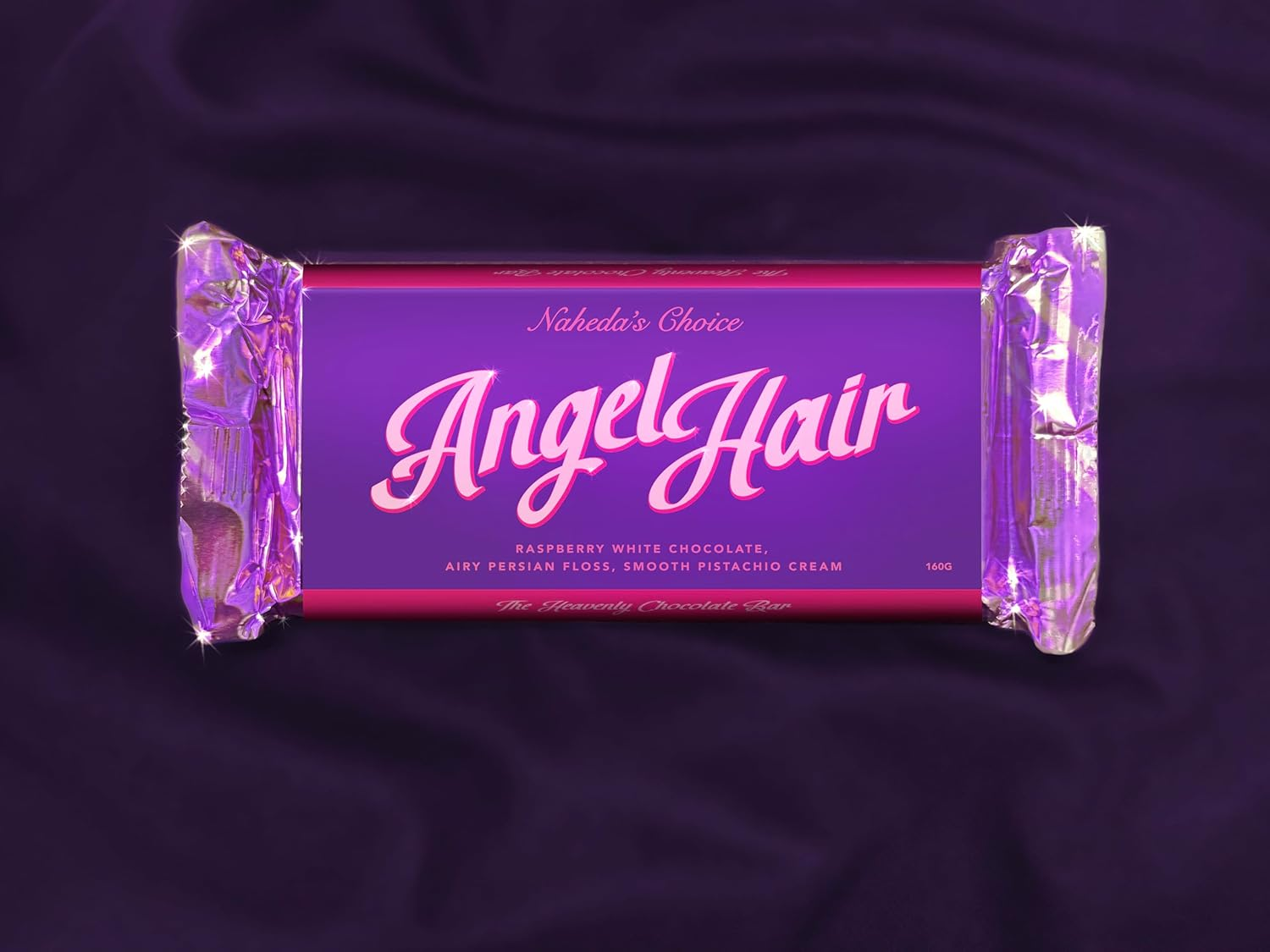 Naheda'S Choice Angel Hair Dubai White Chocolate Raspberry, Airy Persain Floss & Pistachio Cream 160G image number 1