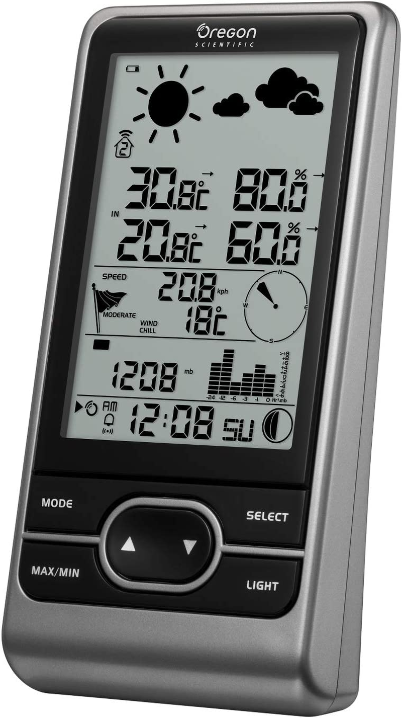 Oregon Scientific WMR86NX Professional Weather Station with Black and White Display, Grey, Single image number 4