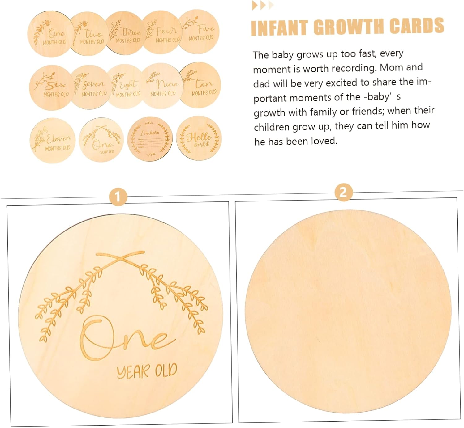 14Pcs Milestone Wooden Sign Newborn Photo Props Growth Decor Nursery Furniture image number 5