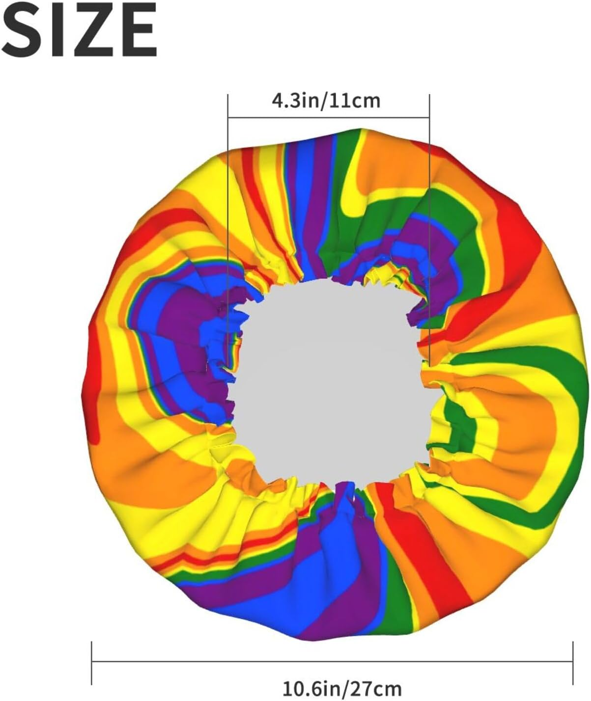Lgbtq Pride Mouth Rainbow Gay Shower Cap for Women Adjustable Double Waterproof Layers Bathing Bath Cap Hair Protection Reusable Ladies Spa Salon Shower Hat