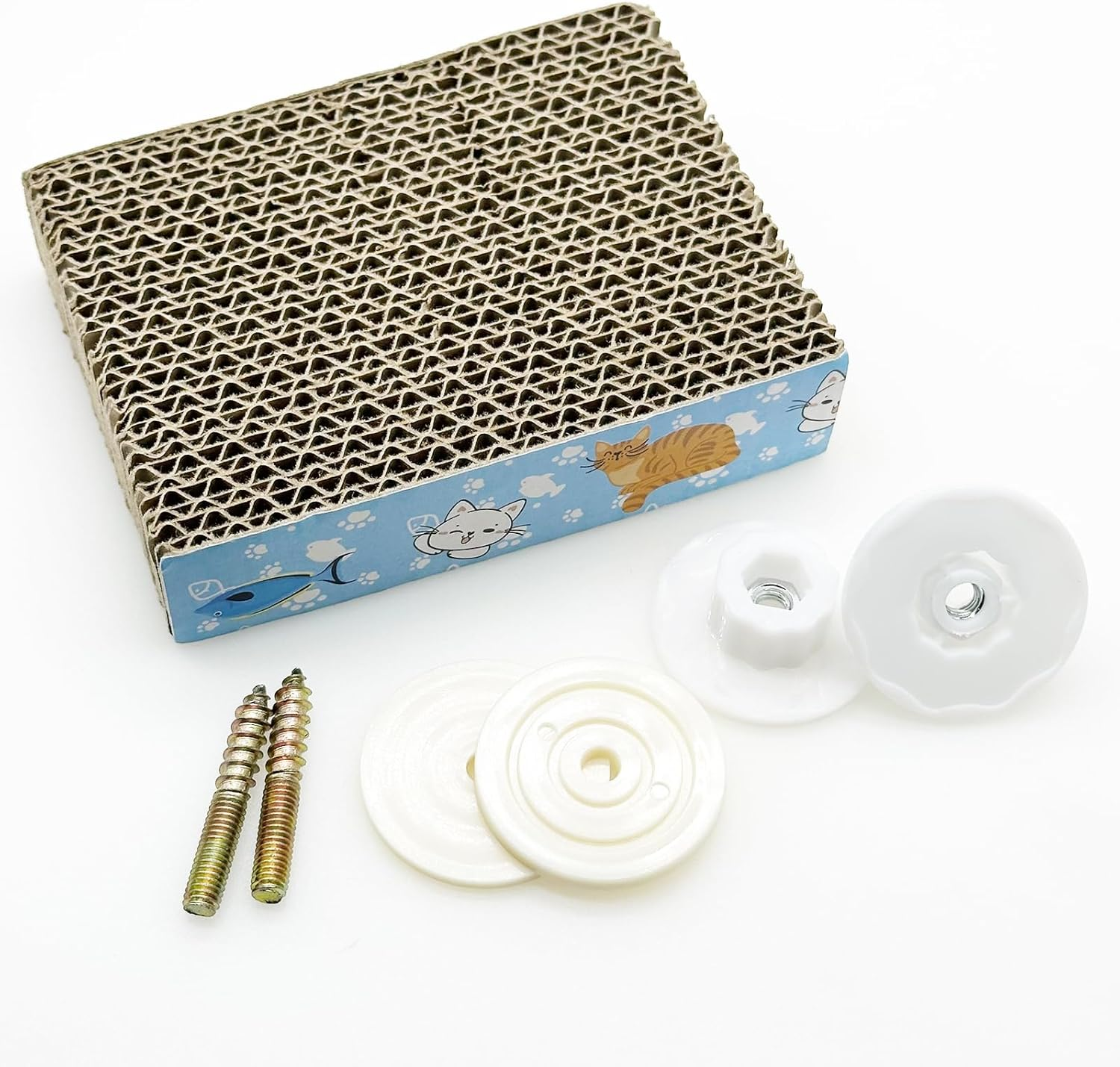 Allazone Bird Perch Stand, Parrot Toys Parrot Chew Toys, Parrot Cardboard Bird Chew Toys Shredder Foraging Toys for Parakeet Parrot, Cockatiel, Conure, Lovebirds, S image number 2