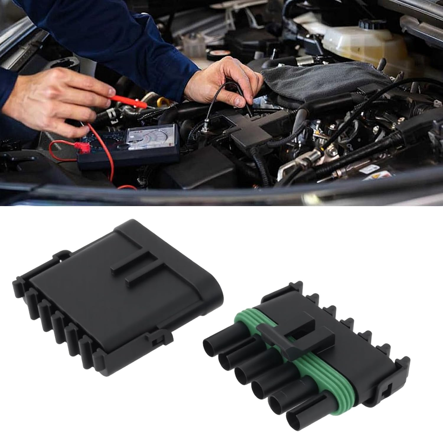 OTOTEC 2 Sets 6 Pin Car Waterproof Male Female Connectors Kit 14-16 AWG for Car Electrical Connector image number 3