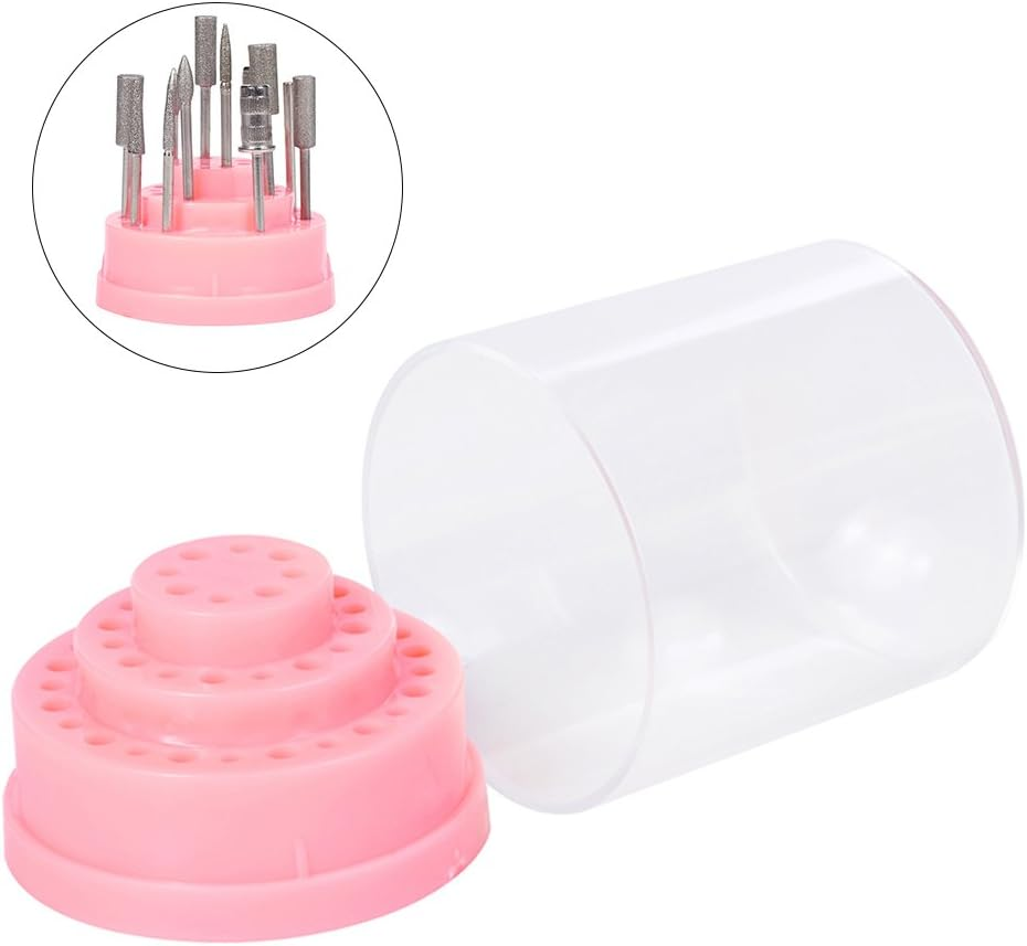 Nail Drill Bit Holder Stand Displayer Organizer Co Ainer 48 Holes Nail Tools Acrylic Cover image number 1